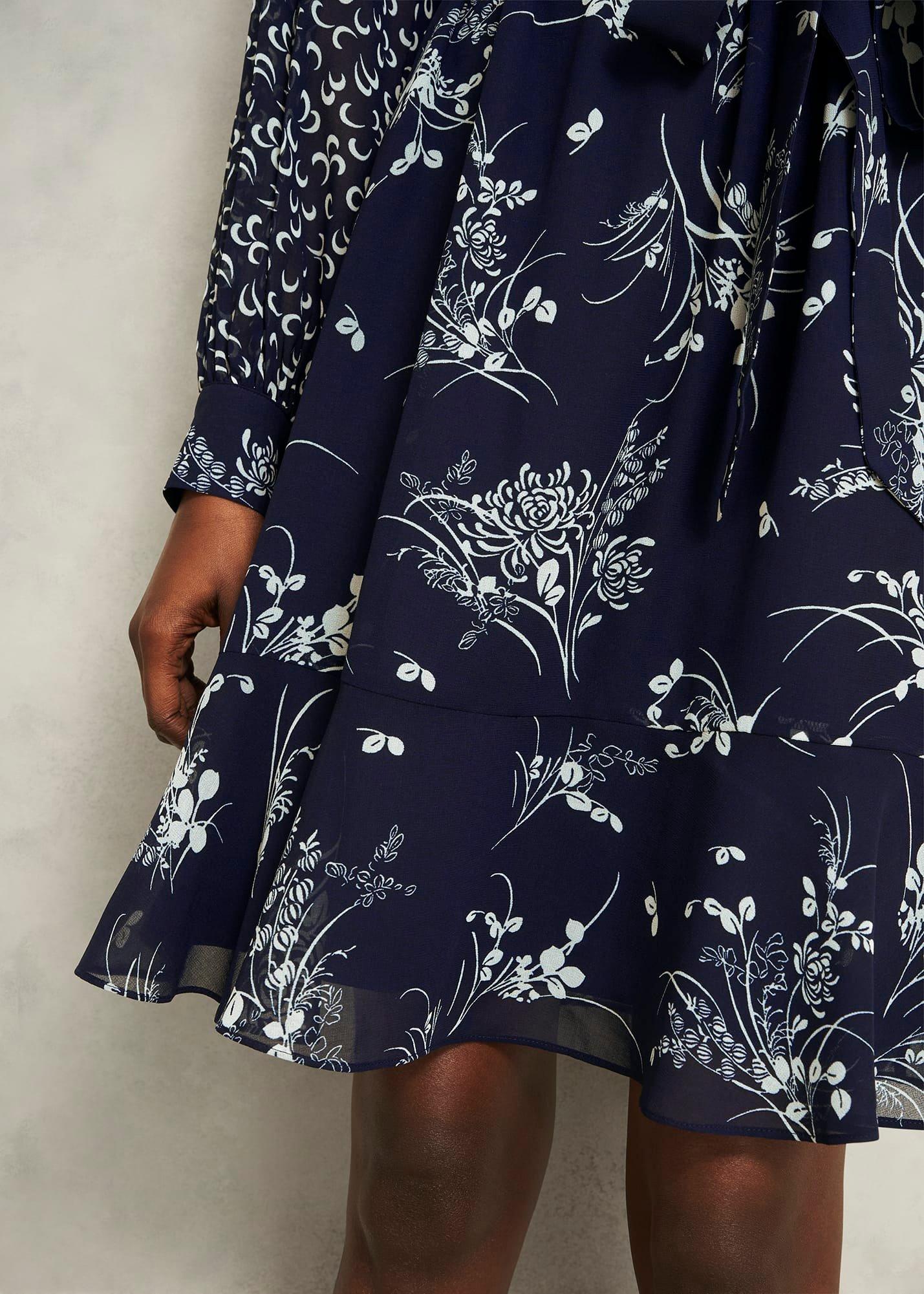 Rosie Tie Mini Dress, Midnight Multi, hi-res