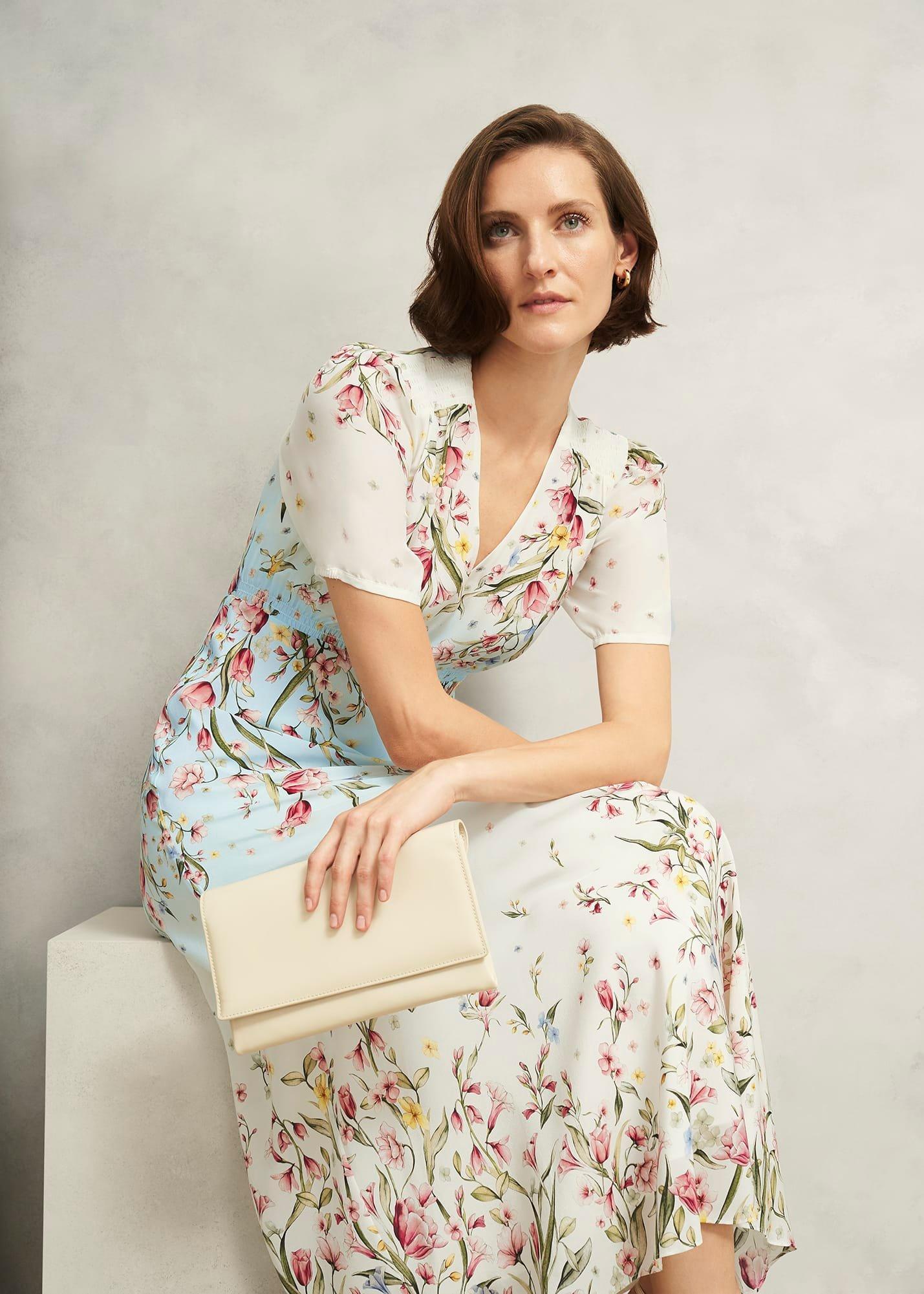 Belmond Silk Floral Ombre Dress, Cream Multi, hi-res