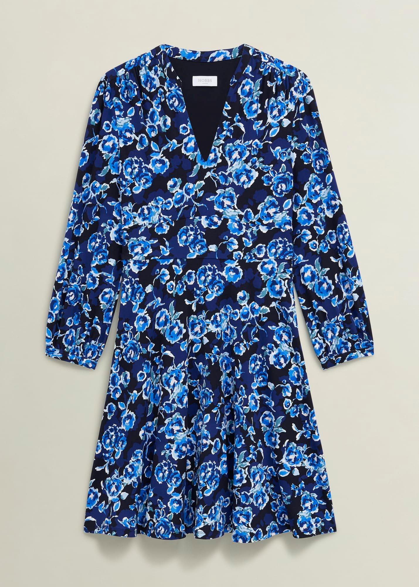 Harper Jersey Dress, Navy Multi, hi-res