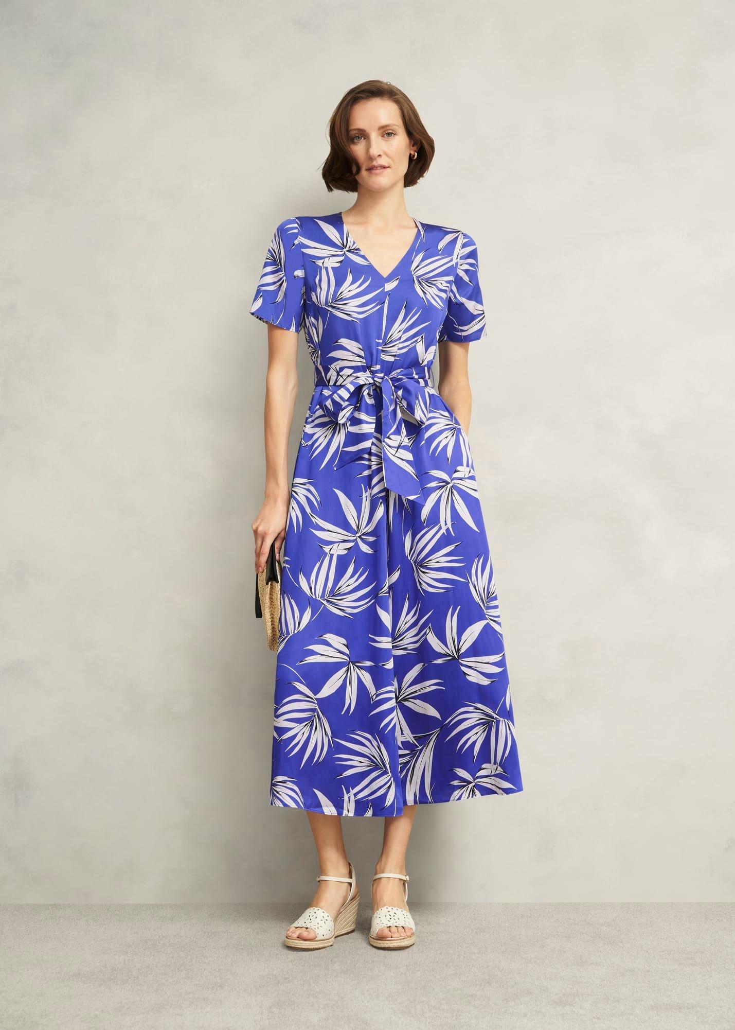 Ripsley Tie Waist Midaxi Dress, Blue Multi, hi-res