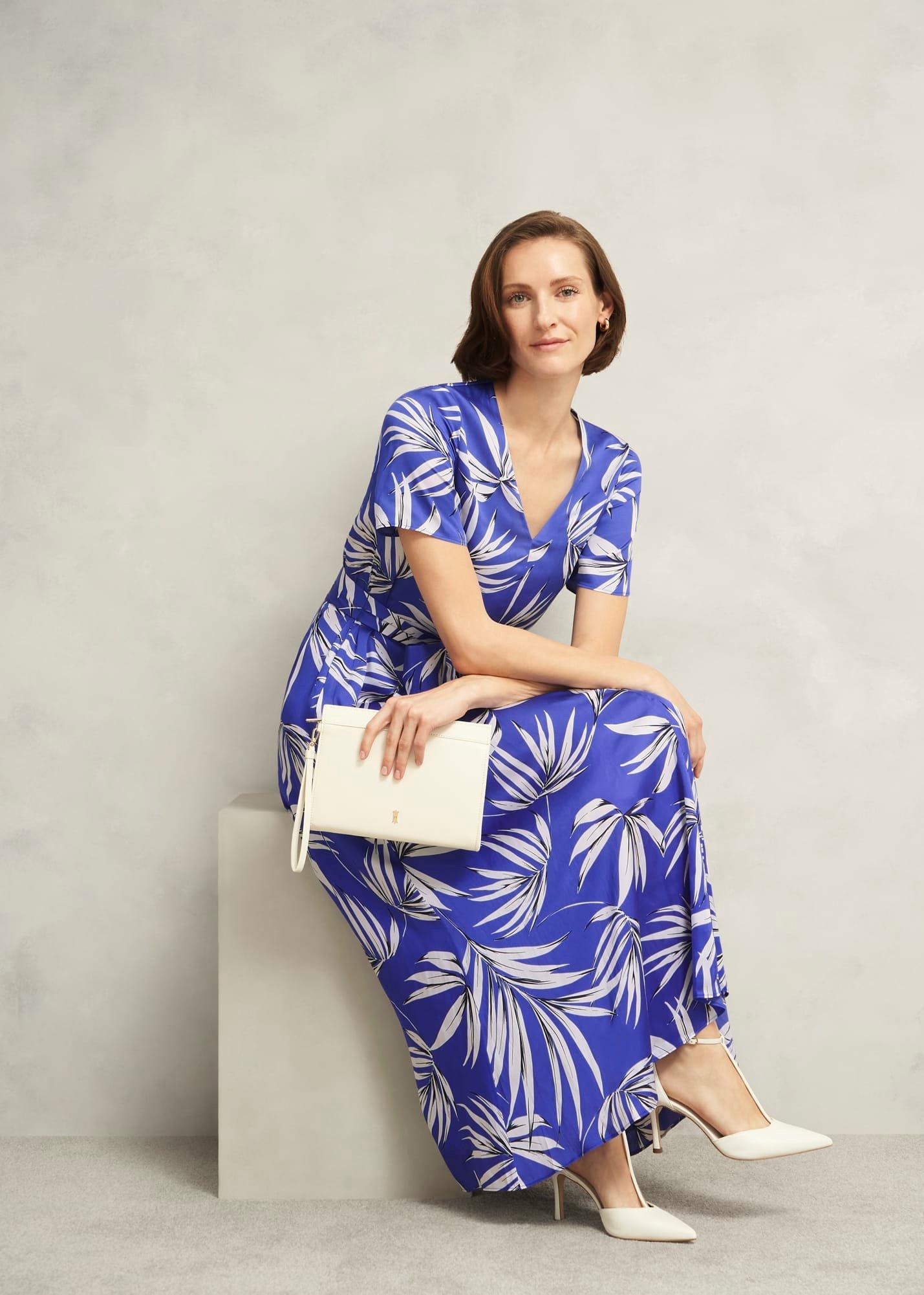 Ripsley Tie Waist Midaxi Dress, Blue Multi, hi-res