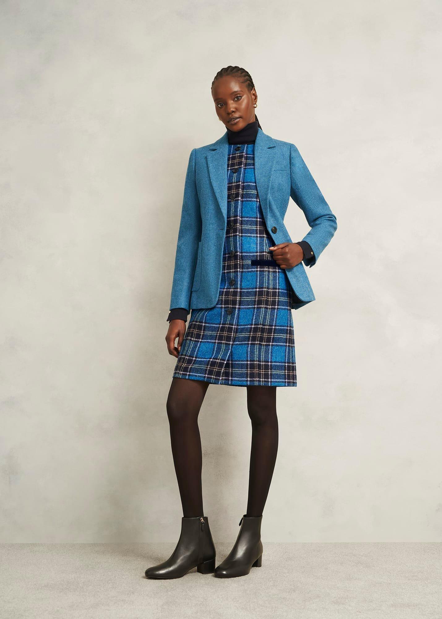 Joella Wool Dress, Blue Multi, hi-res