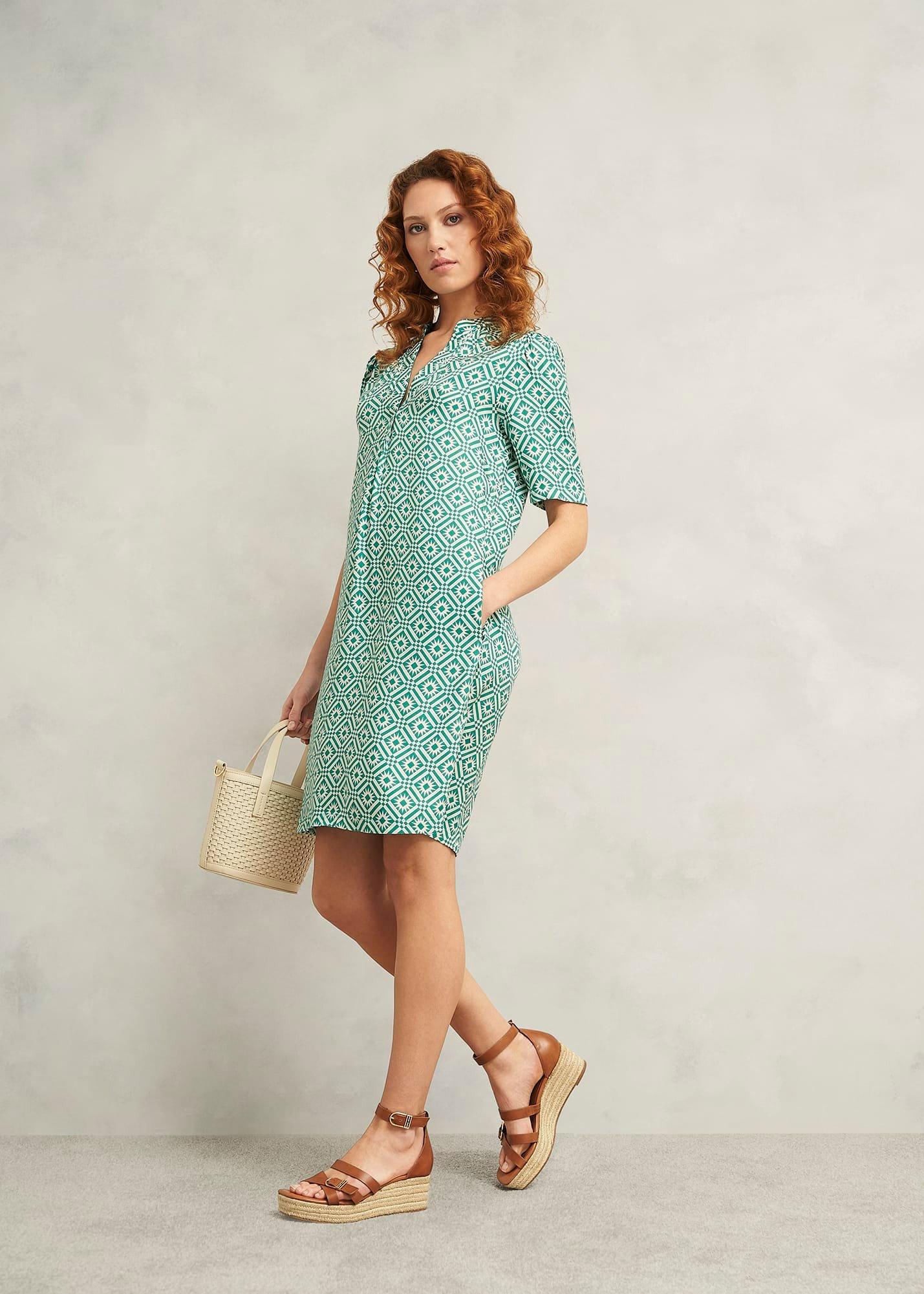 Lucille Dress, Green Ivory, hi-res