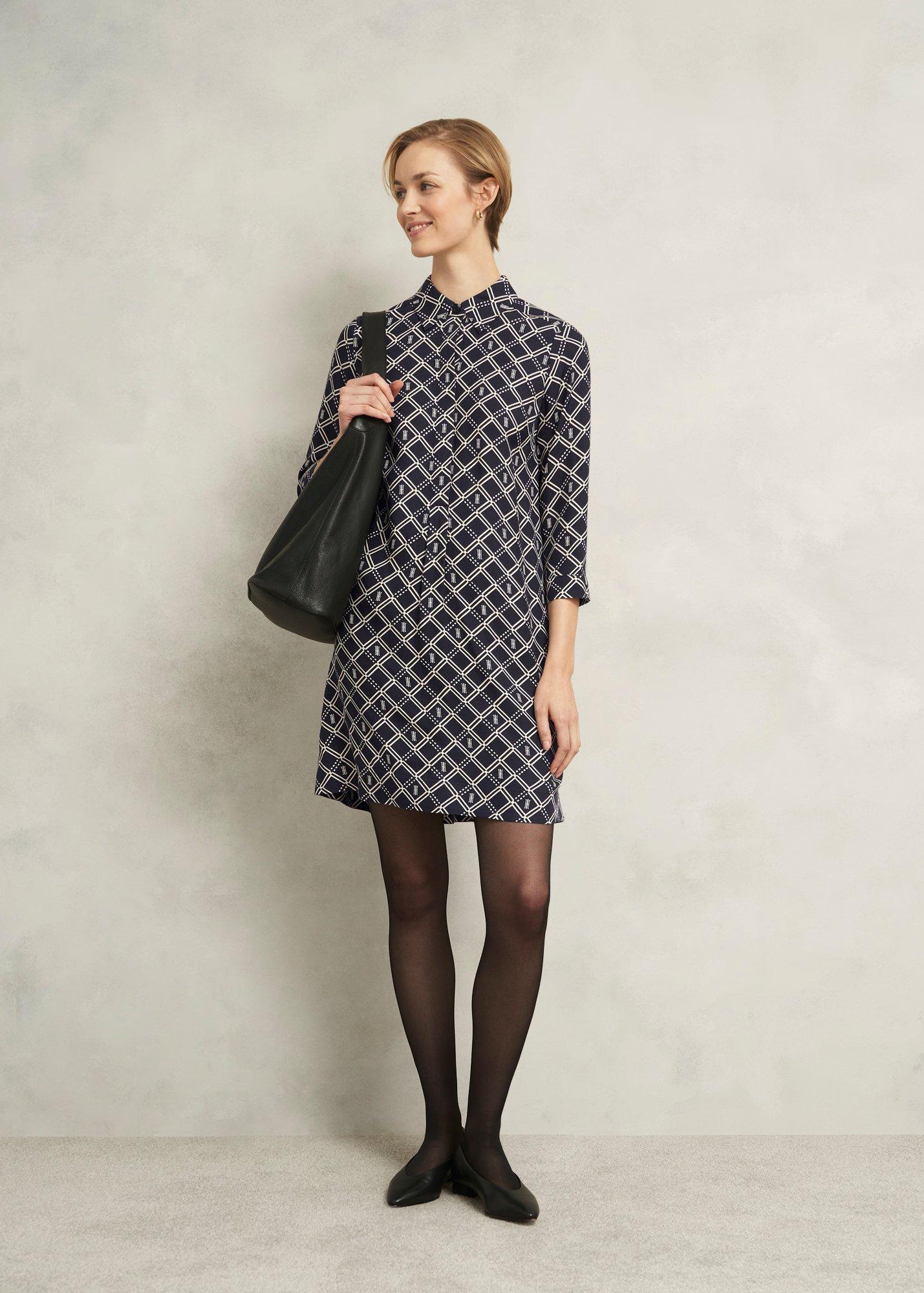 Marlena Dress, Navy Cream, hi-res