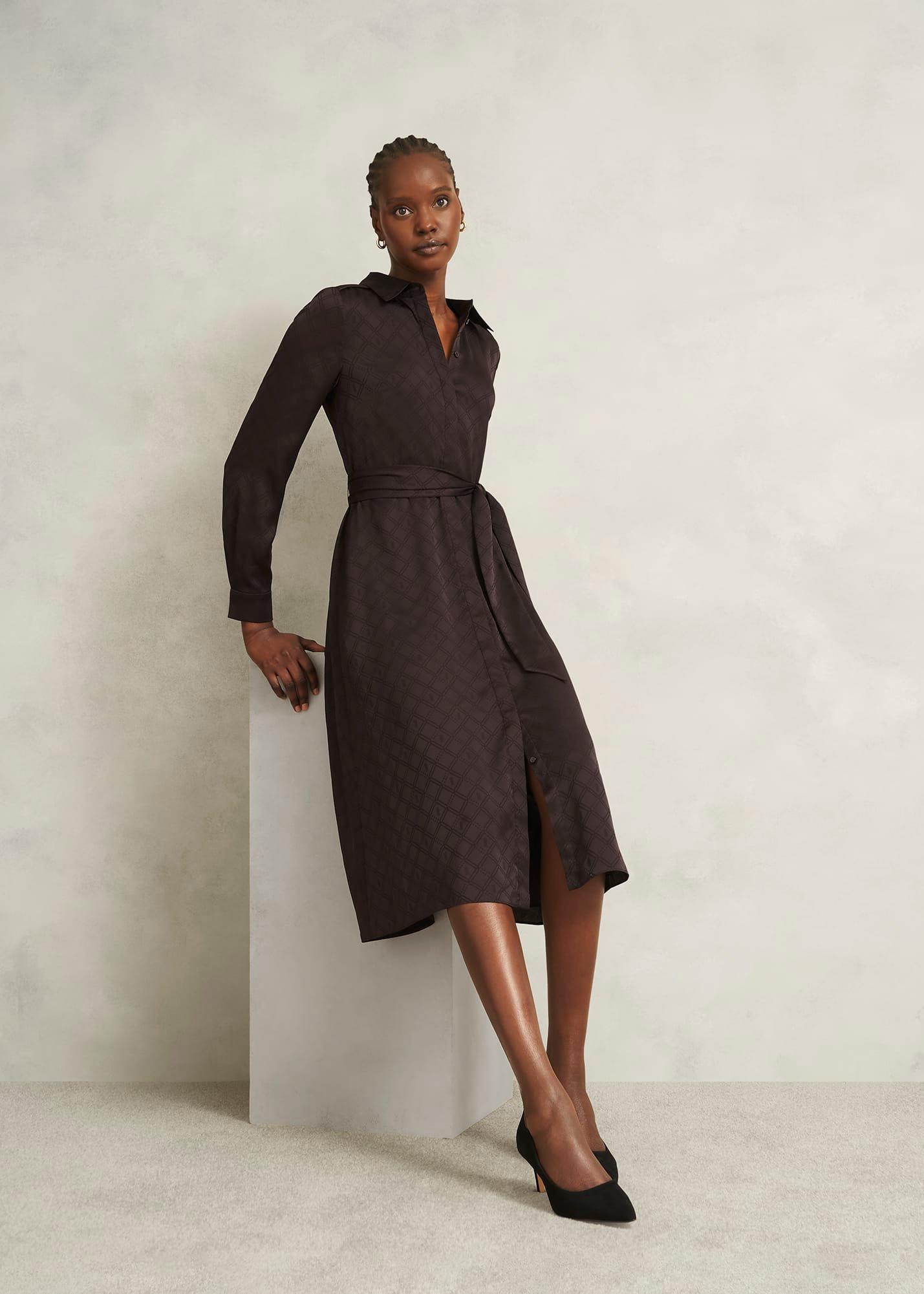 Allegra Dress, Deep Brown, hi-res