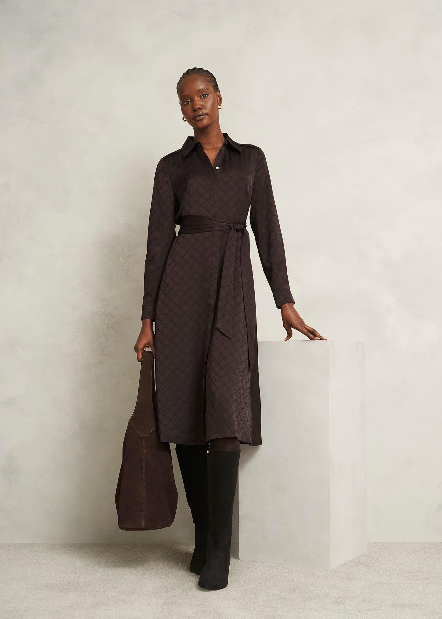 Allegra Dress, Deep Brown, hi-res