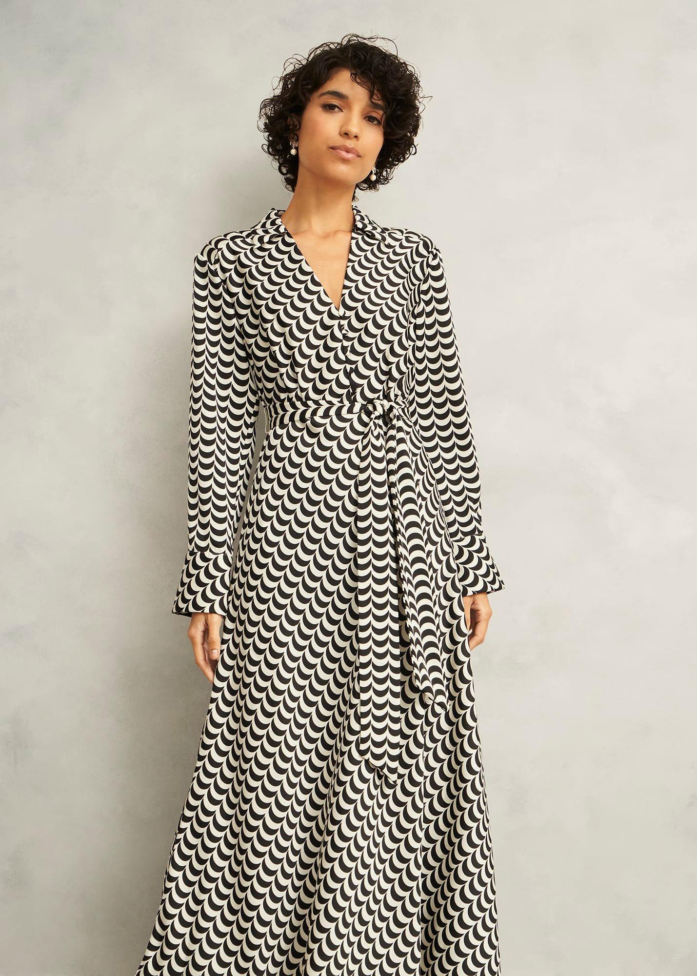 Northborough Dress, Cream Black, hi-res