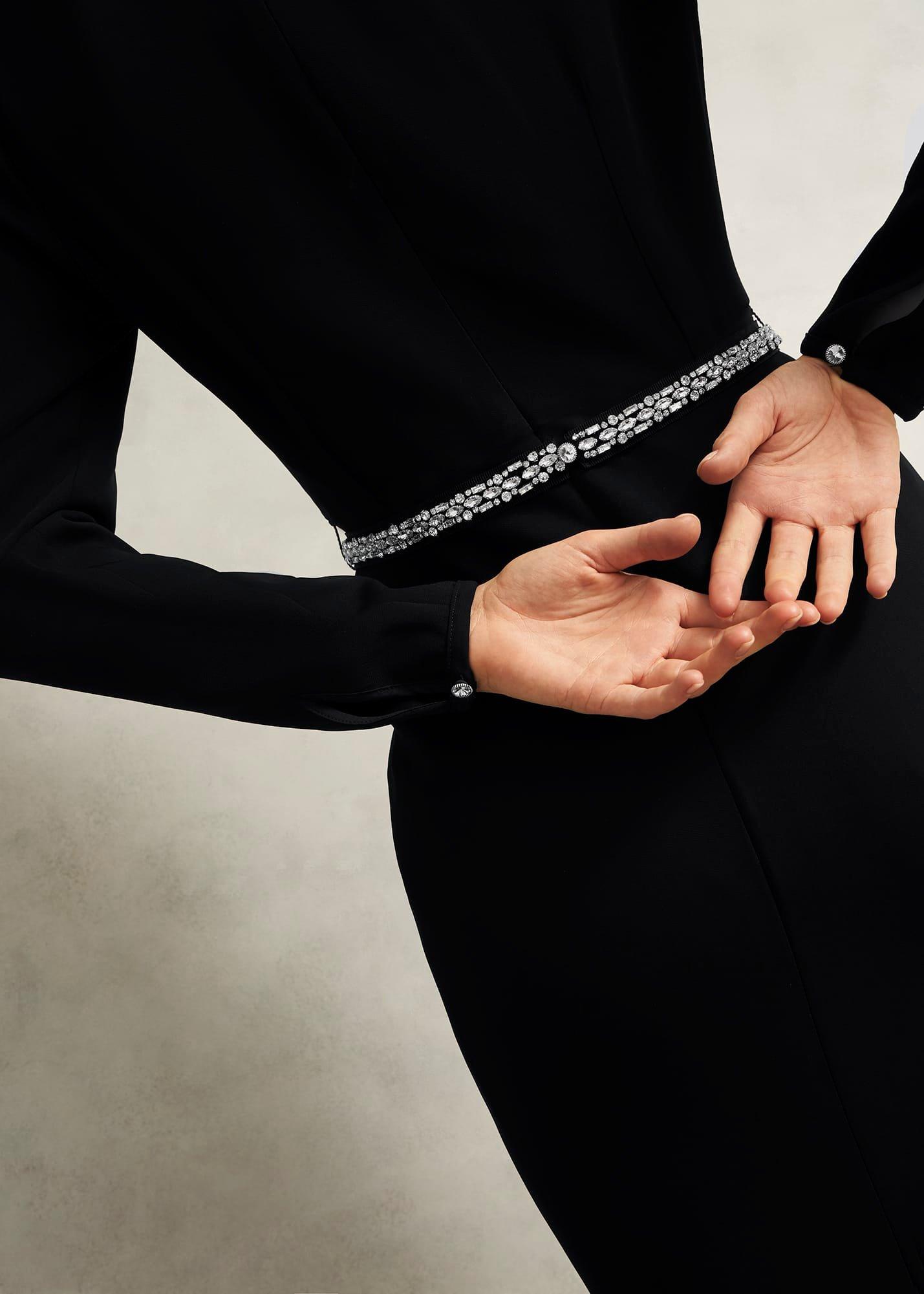 Meryl V Neck Maxi Dress, Black, hi-res