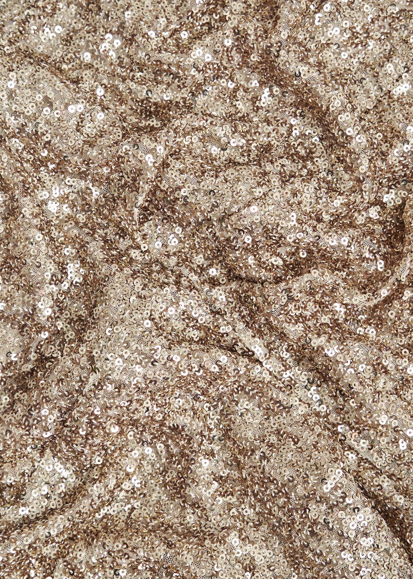 Shirley Sequin Trimmed Maxi Dress, Champagne, hi-res