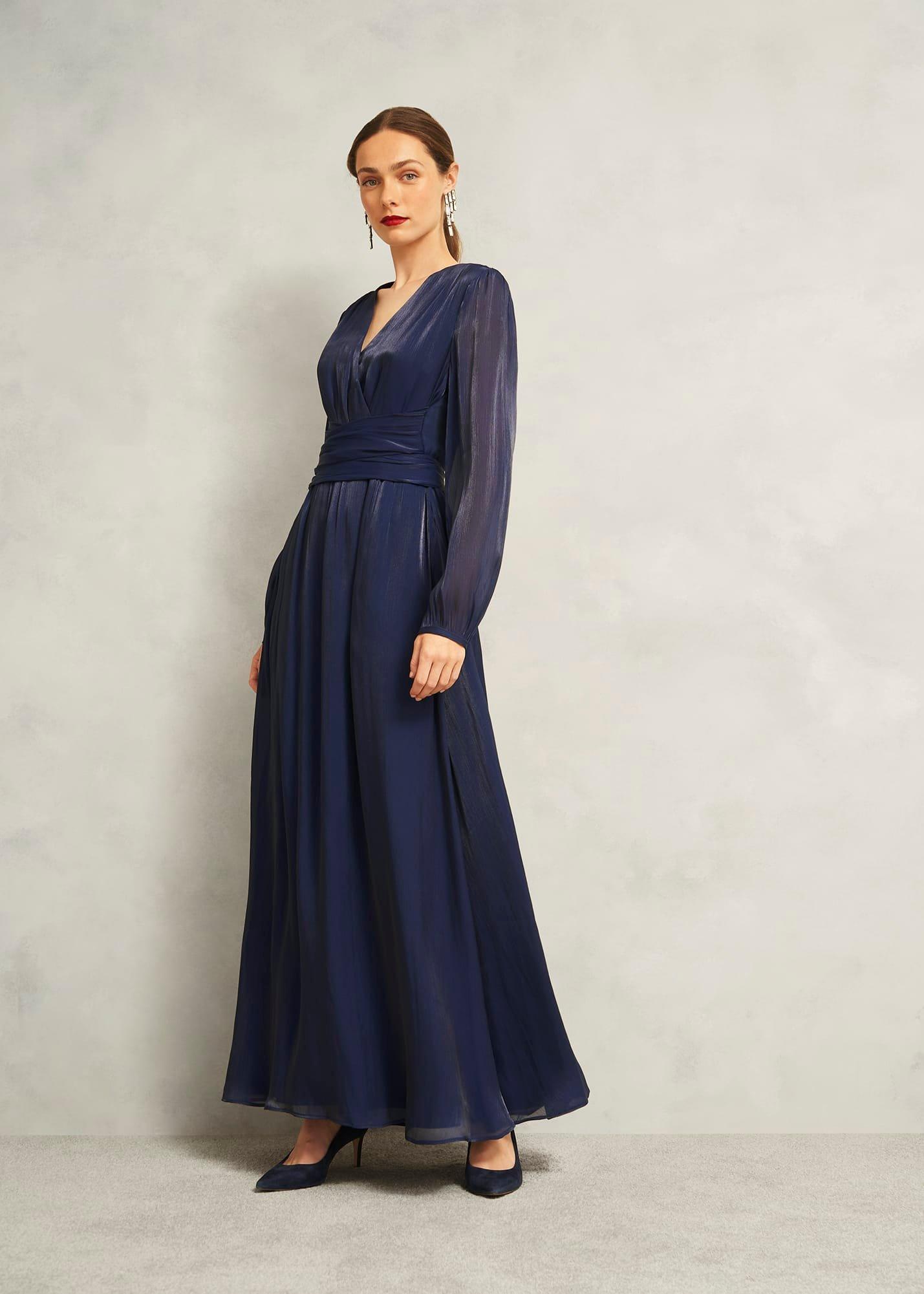Cate V Neck Maxi Dress, Midnight Navy, hi-res