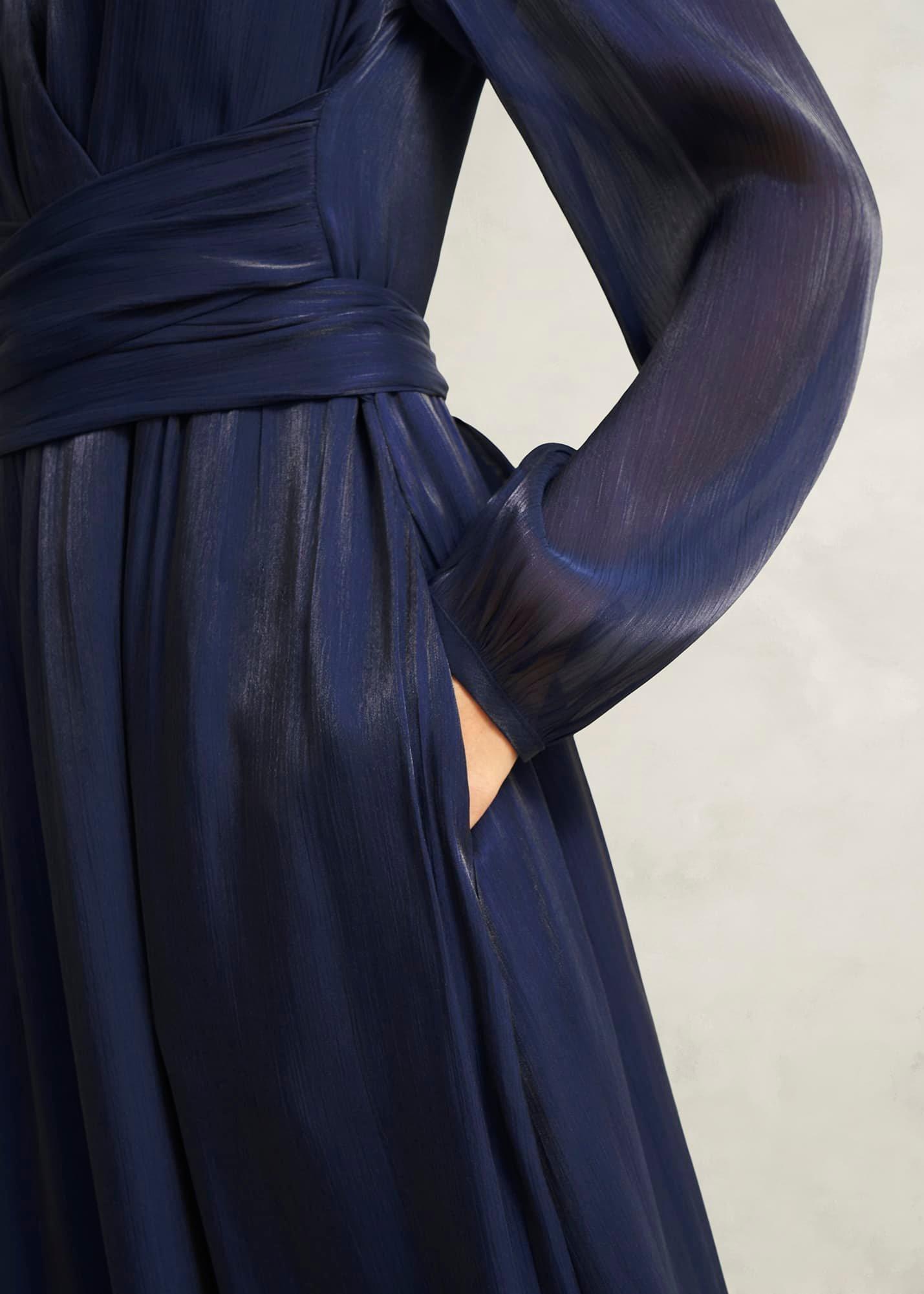 Cate V Neck Maxi Dress, Midnight Navy, hi-res