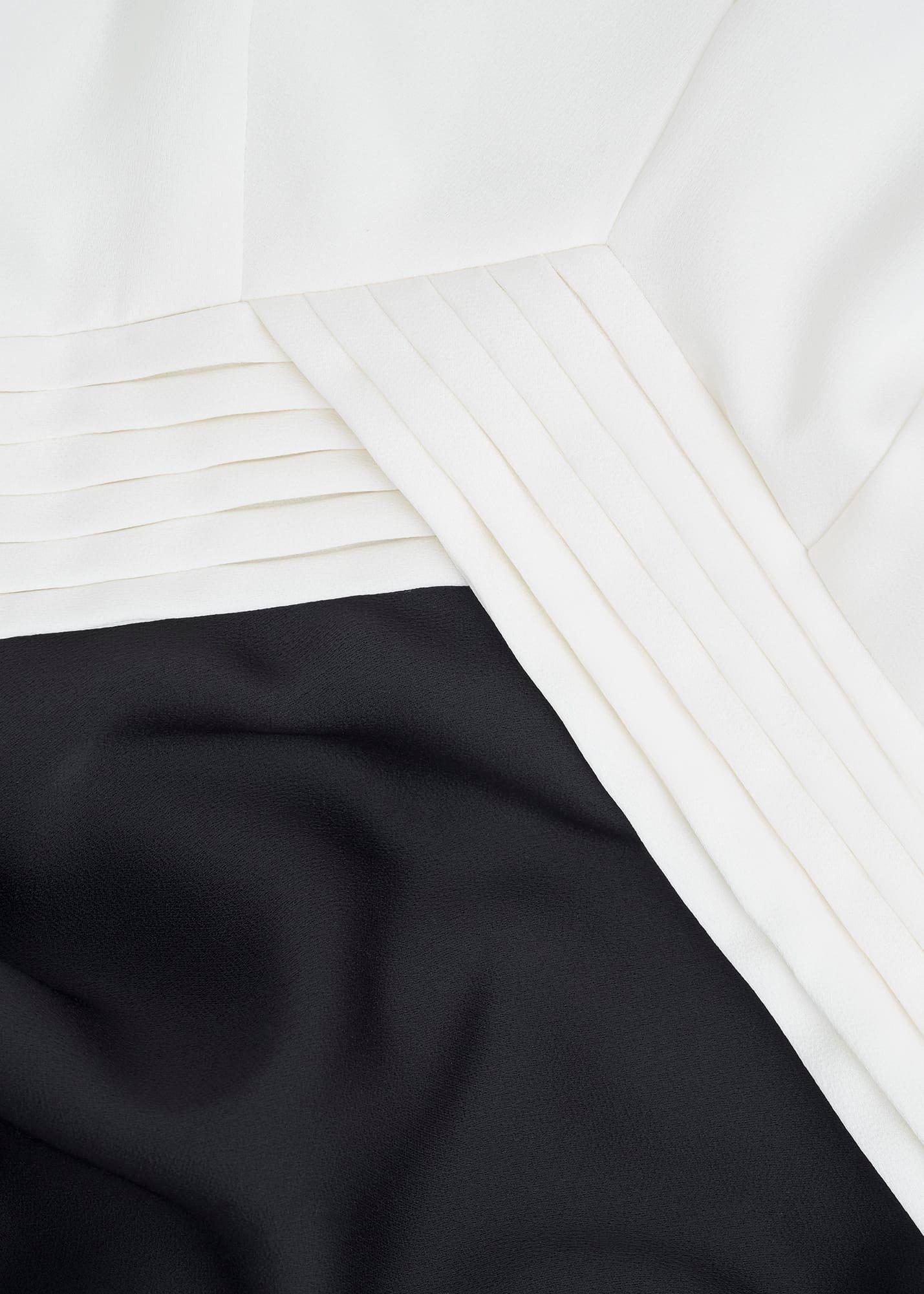 Elizabeth Colourblock Satin Maxi Dress, Black Ivory, hi-res