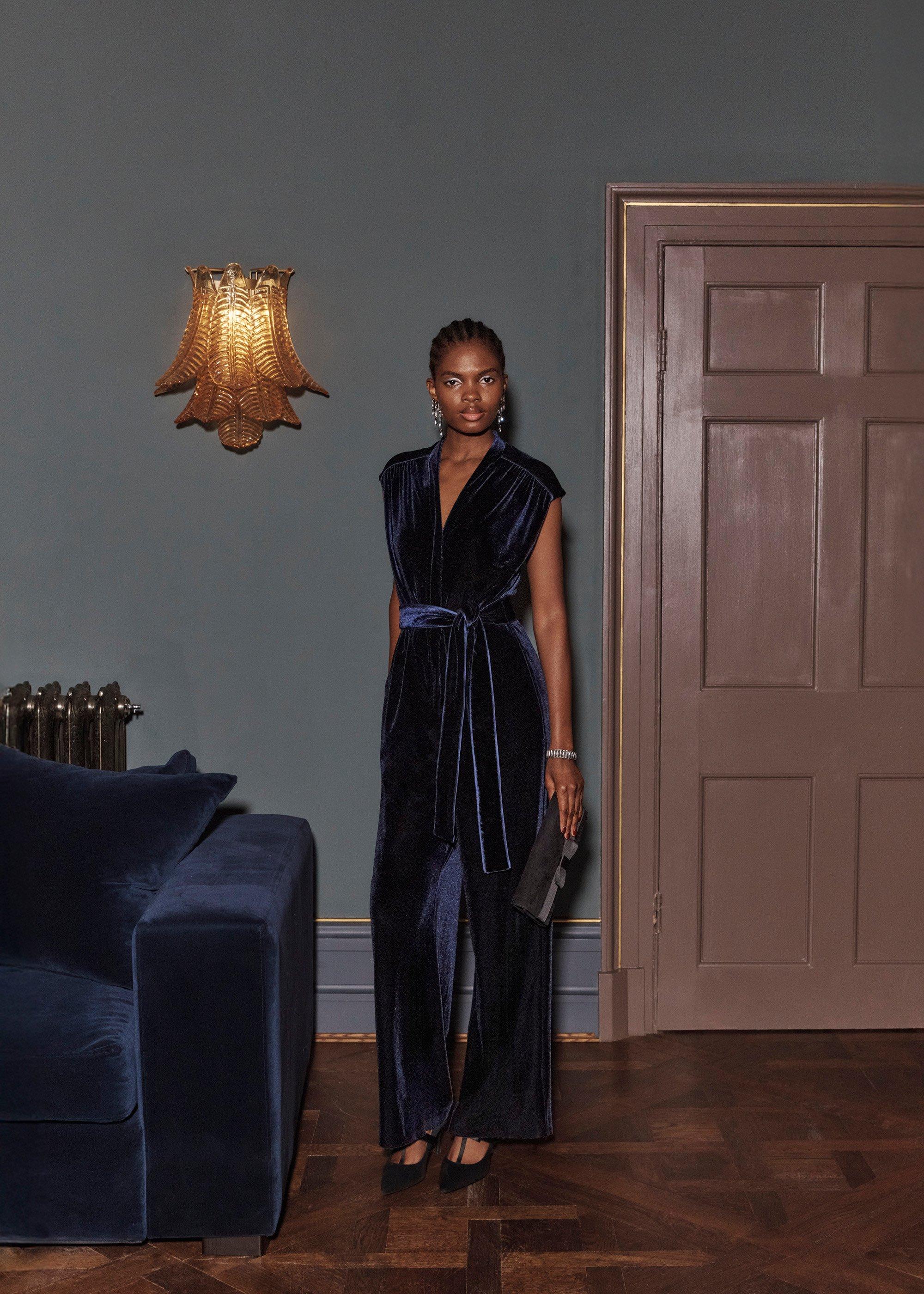 Olive Velvet Jumpsuit