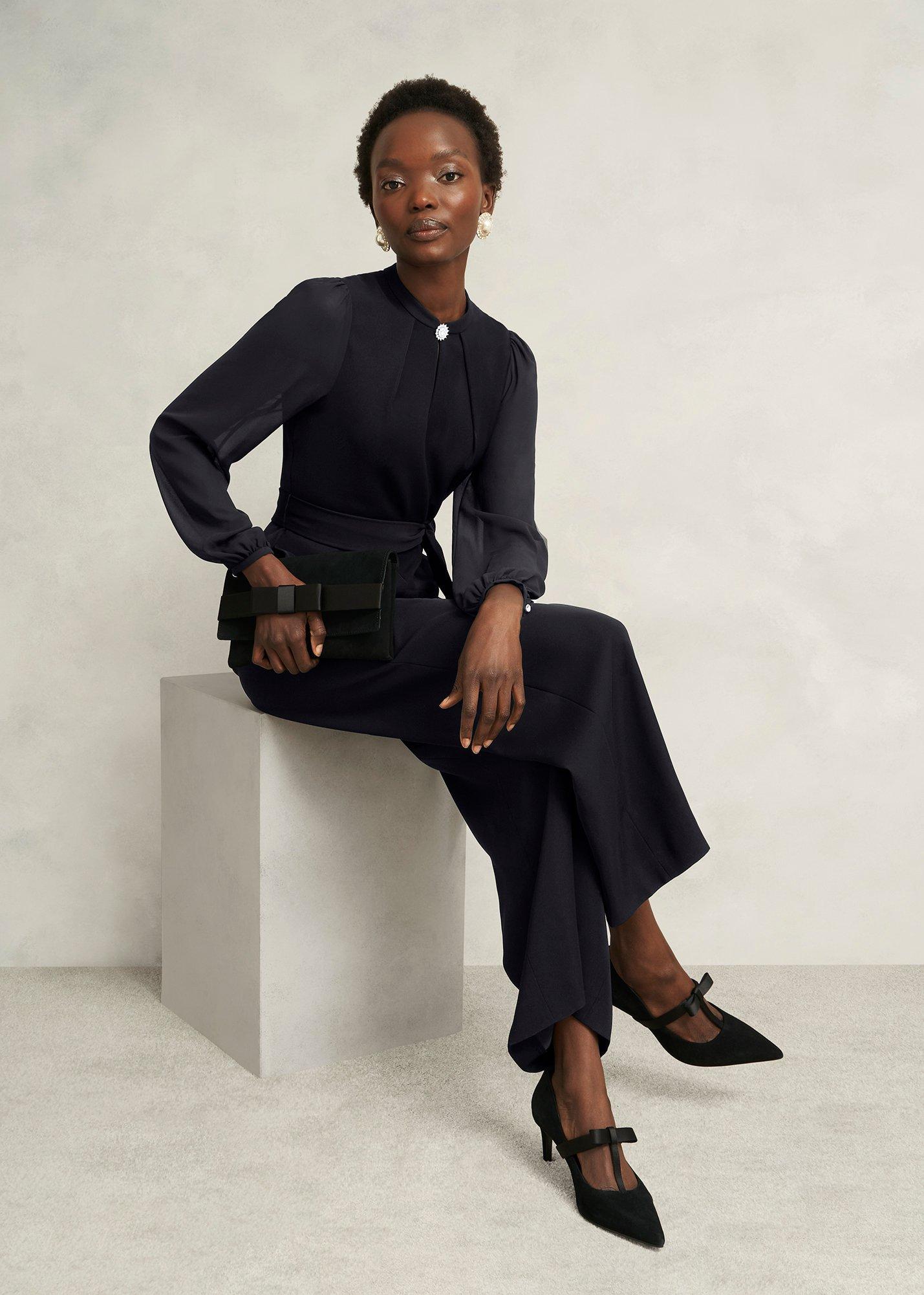 Rosamund Gem Detail Jumpsuit, Black, hi-res