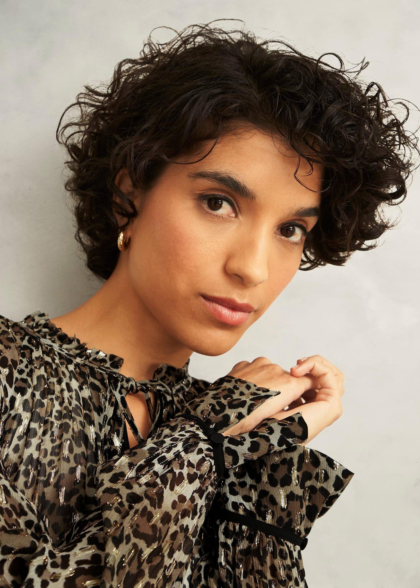 Aves Dress, Brown Multi, hi-res