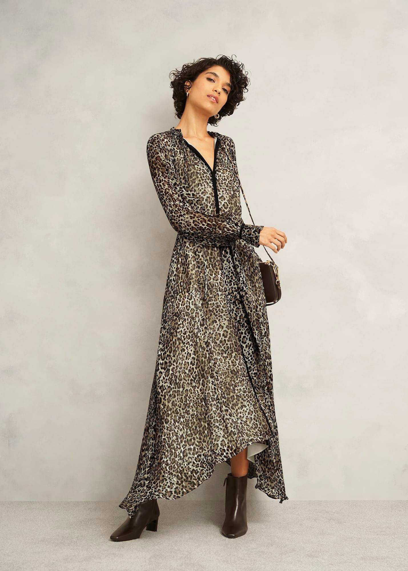 Aves Dress, Brown Multi, hi-res