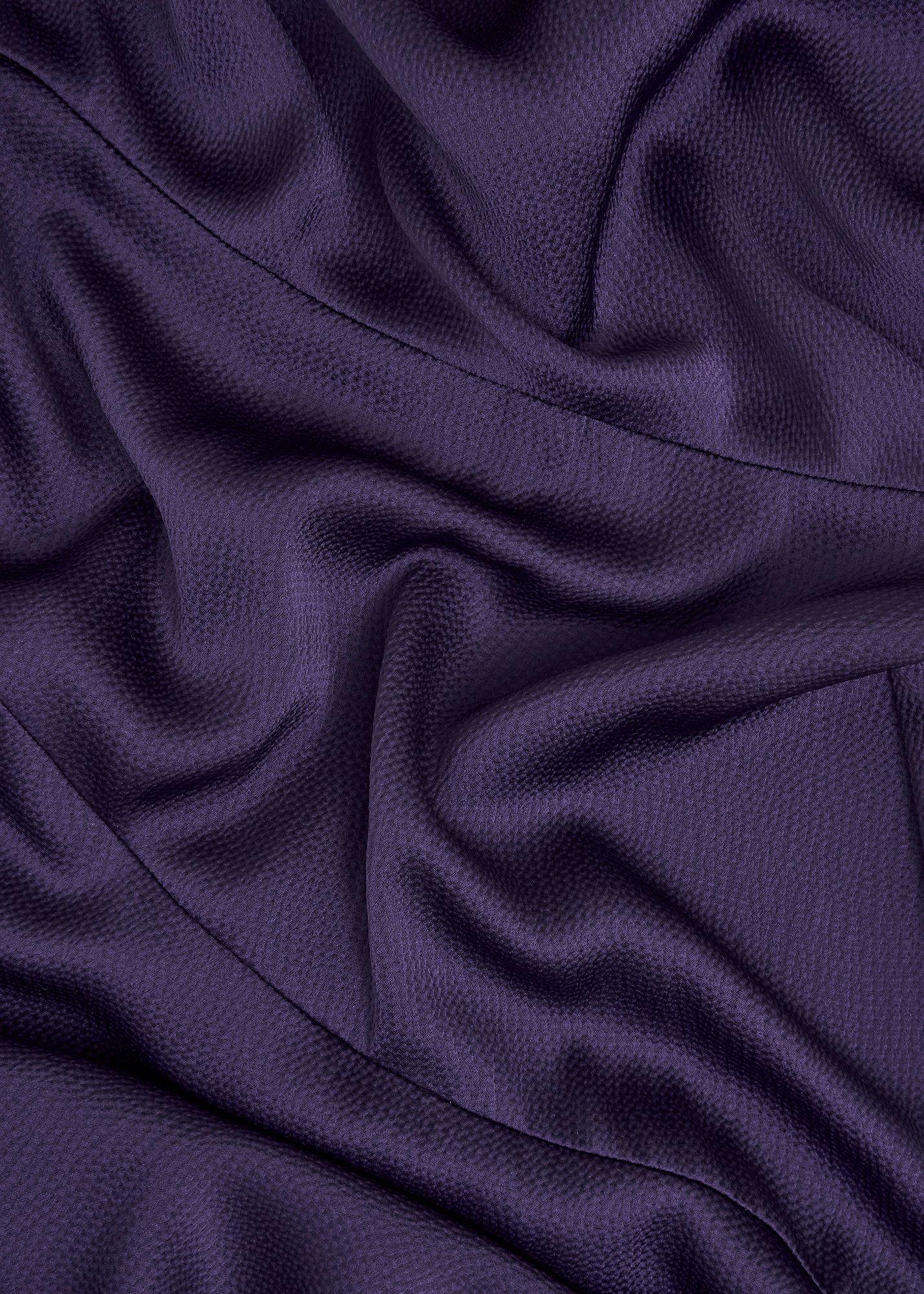 Pearl Textured Satin Dress, Midnight Purple, hi-res
