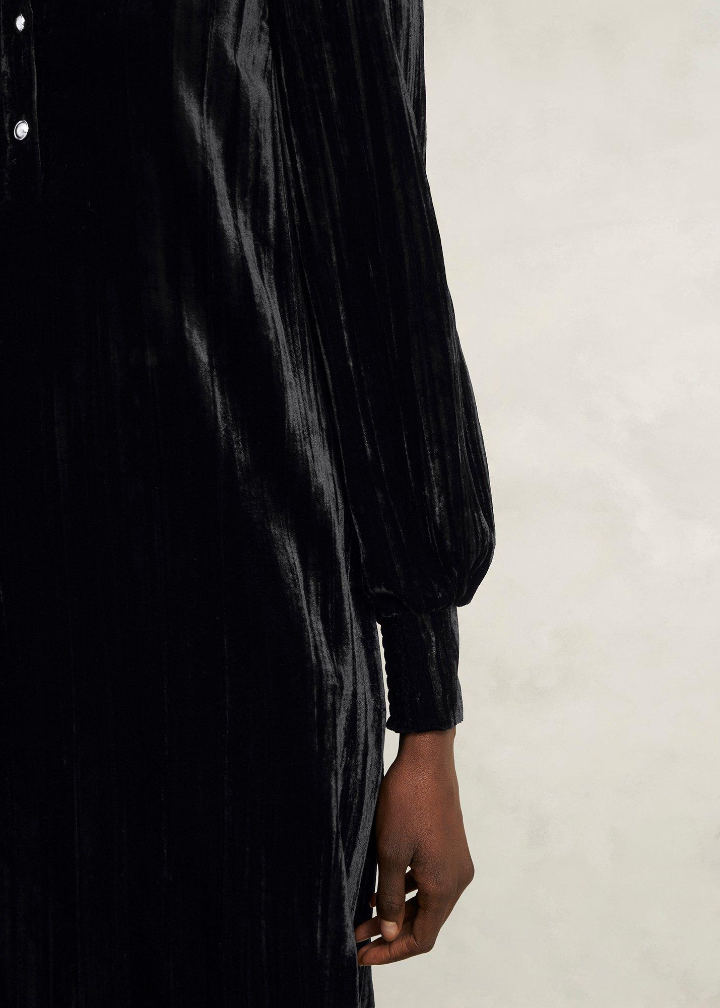 Sienna Velvet Dress, Black, hi-res