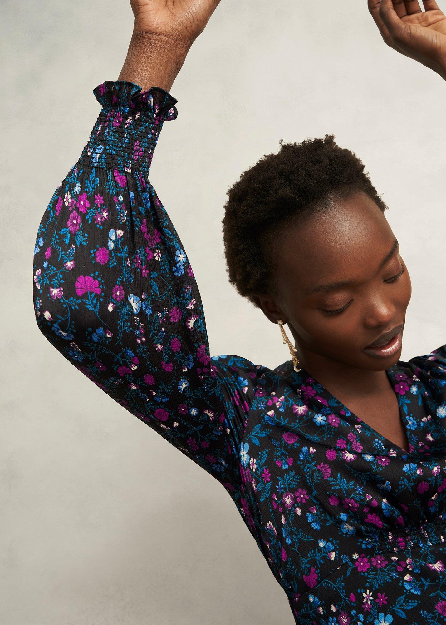 Petite Isabella Dress, Black Multi, hi-res