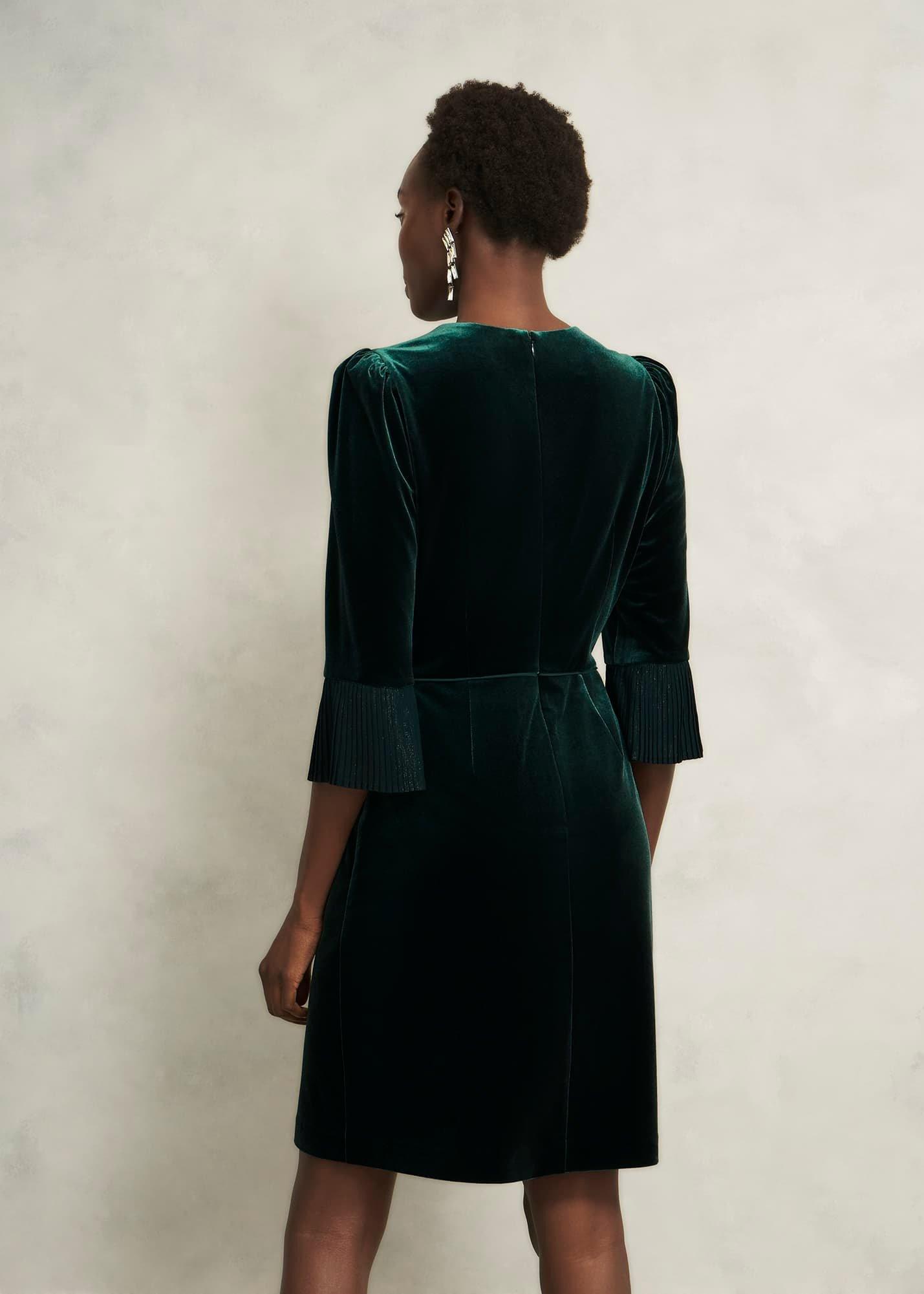 Violet Velvet Dress, Evergreen, hi-res