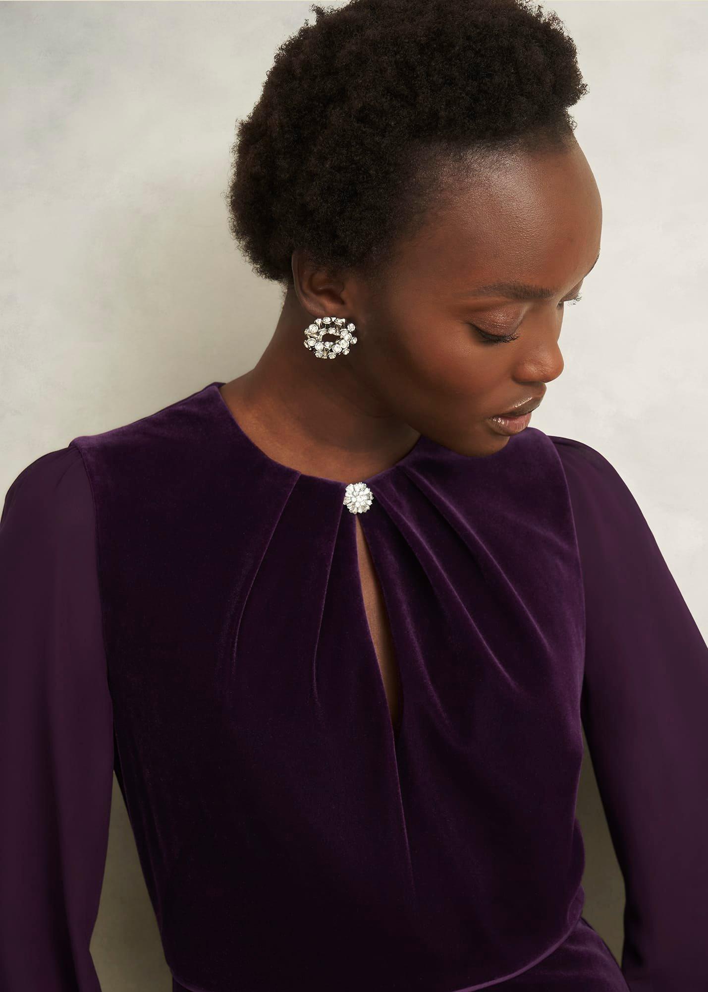 Willow Velvet Dress, Mulberry Purple, hi-res