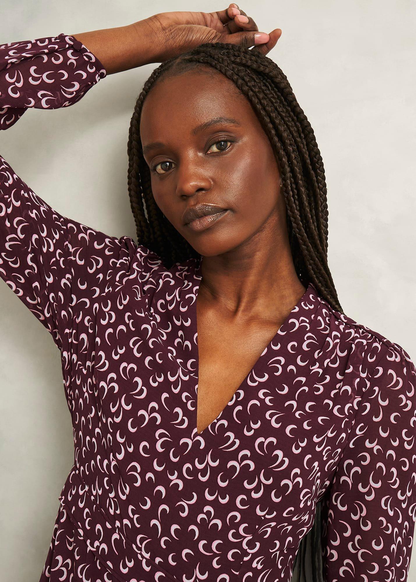 Petite Aurora Dress, Onyx Red Multi, hi-res