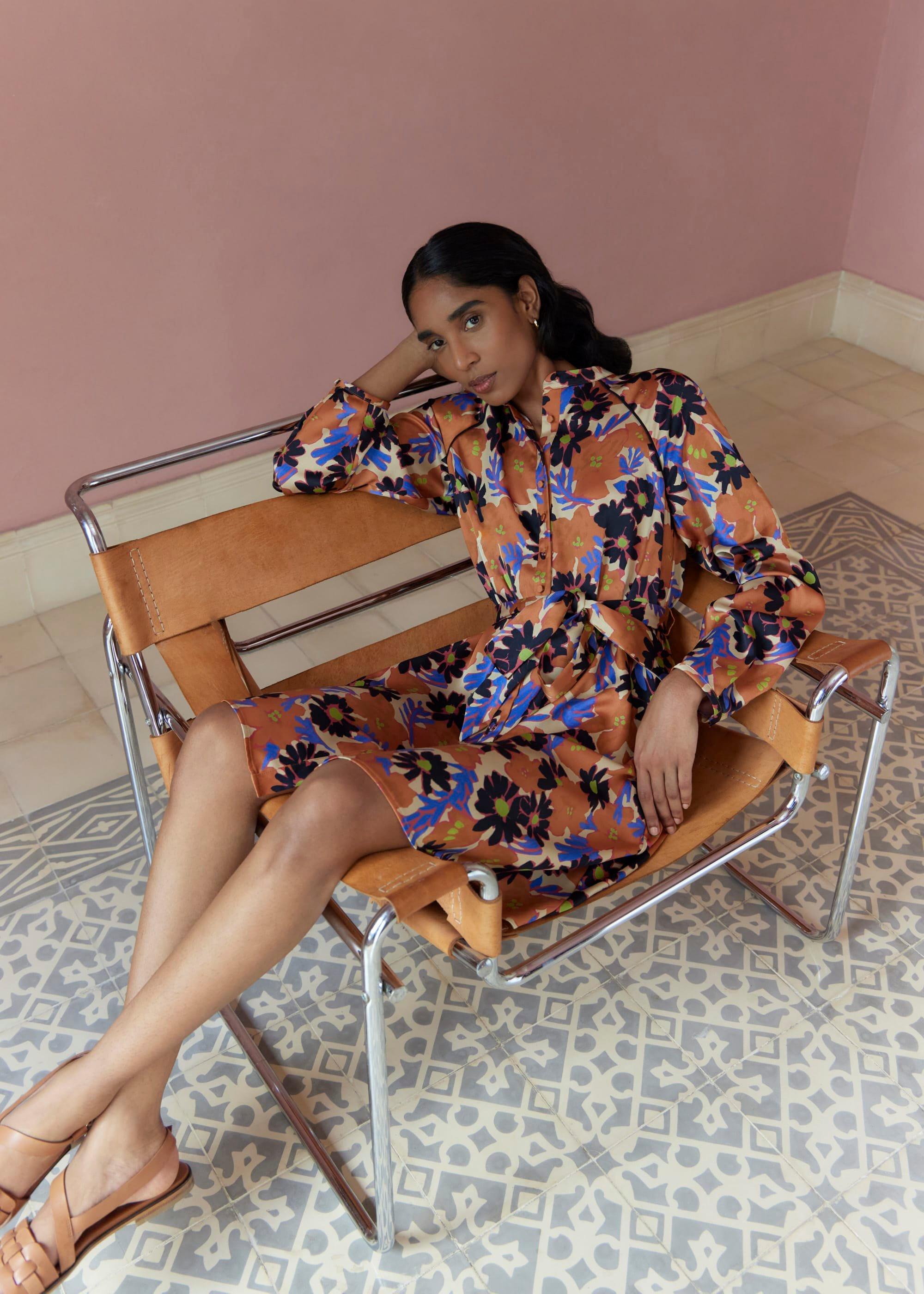 Coworth Floral Tie-Waist Mini Dress