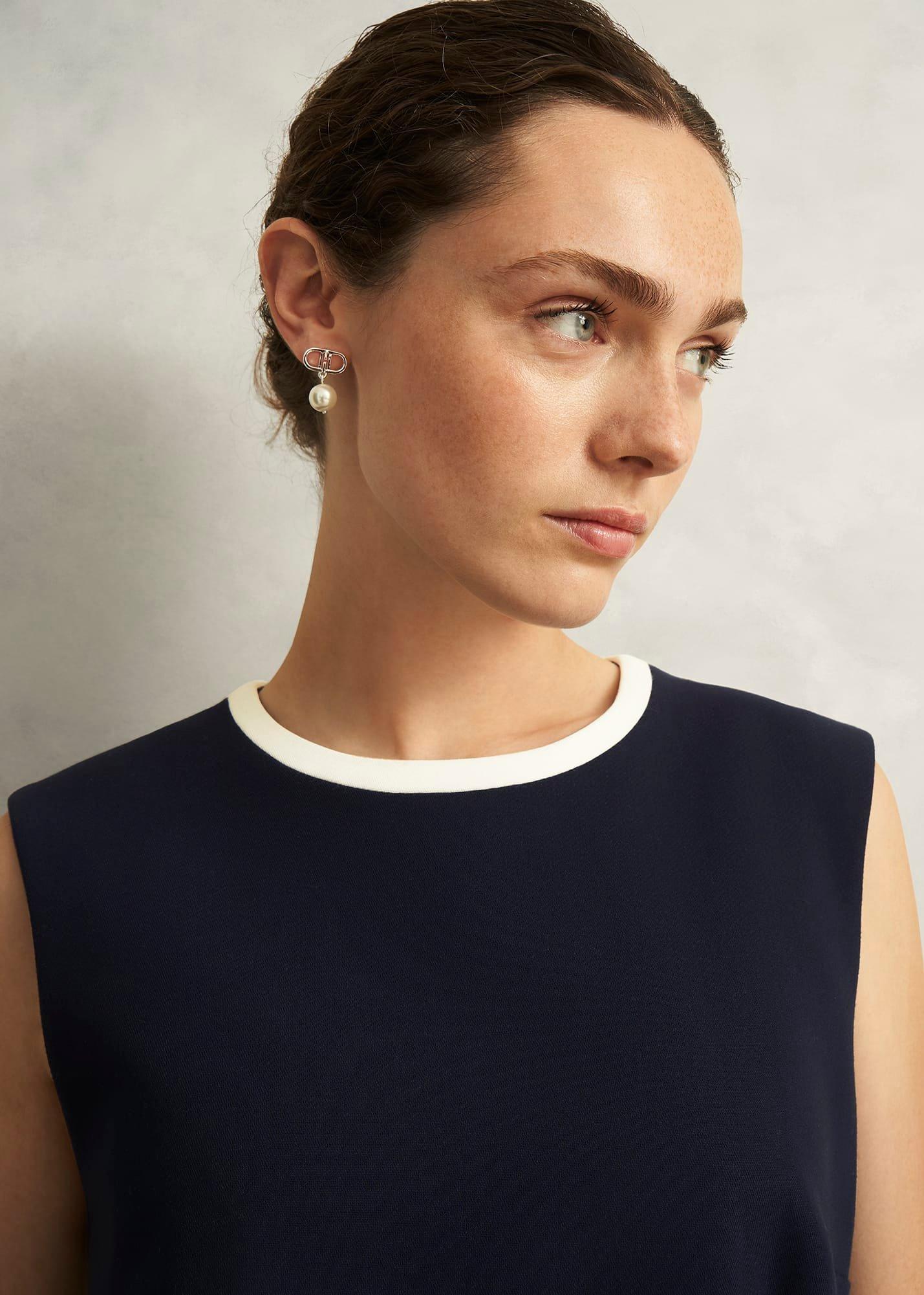 Sally Dress, Navy Ivory, hi-res