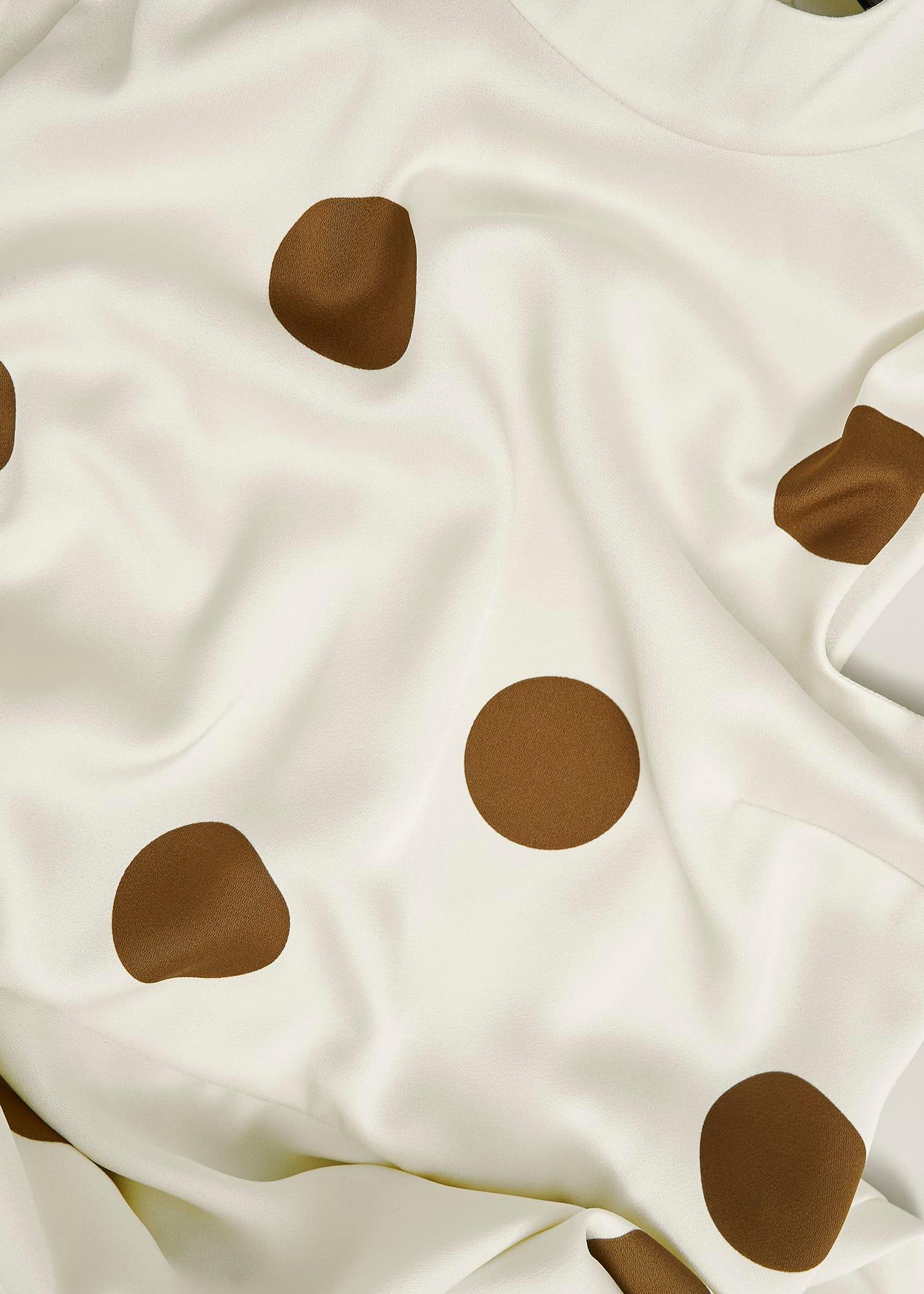 Mia Spot Dress, Ivory Brown, hi-res