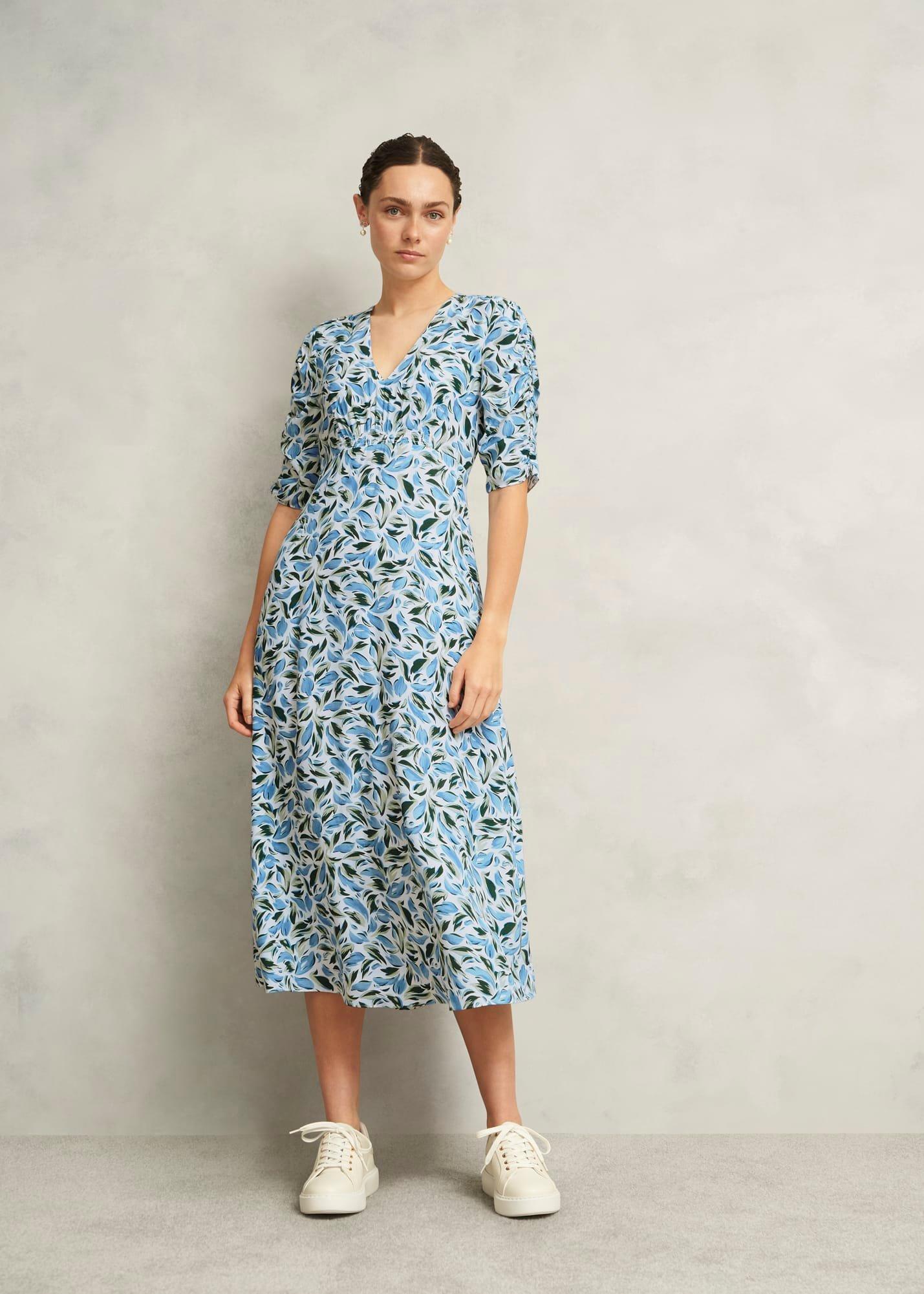 Petite Bonnie Midi Tea dress, Ivory Multi, hi-res