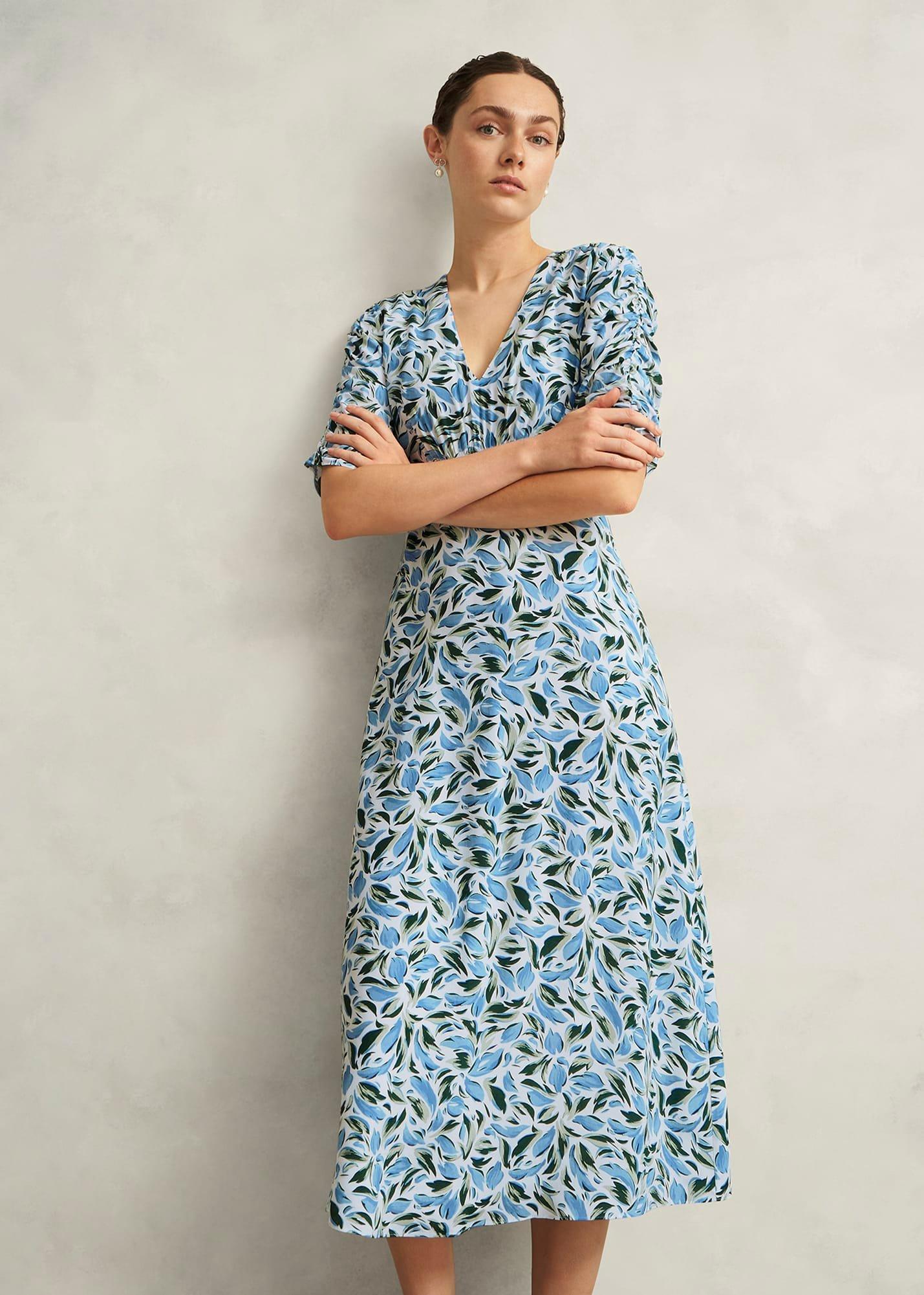 Petite Bonnie Midi Tea dress, Ivory Multi, hi-res