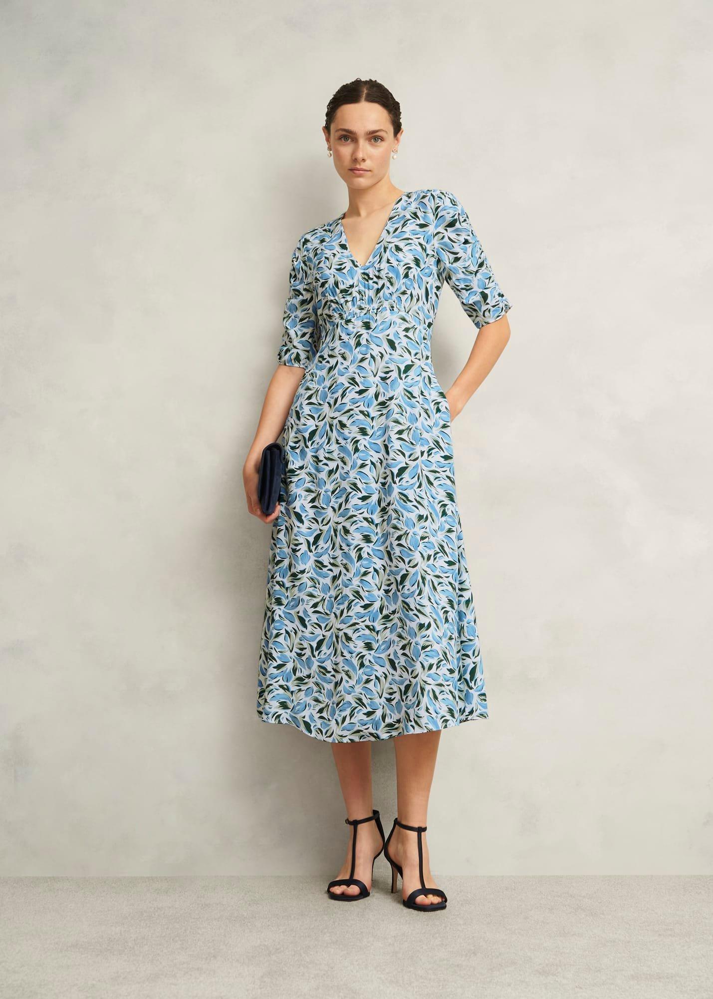 Petite Bonnie Midi Tea dress, Ivory Multi, hi-res