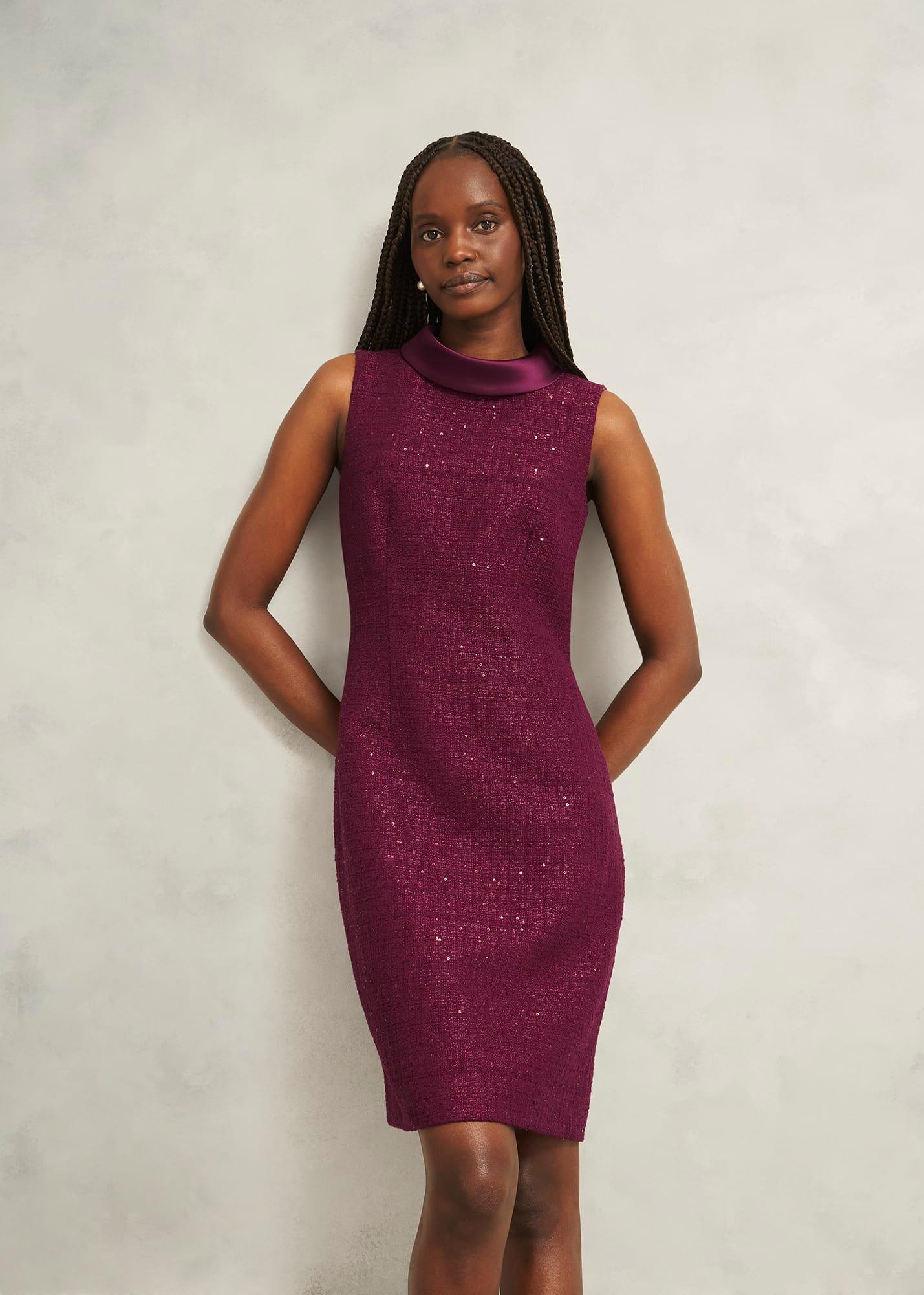 Prisha Sequin Tweed Dress