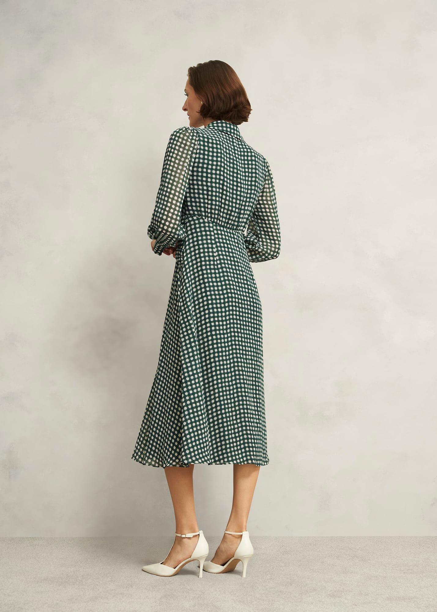 Longstock Geo Midi Dress, Green Cream, hi-res