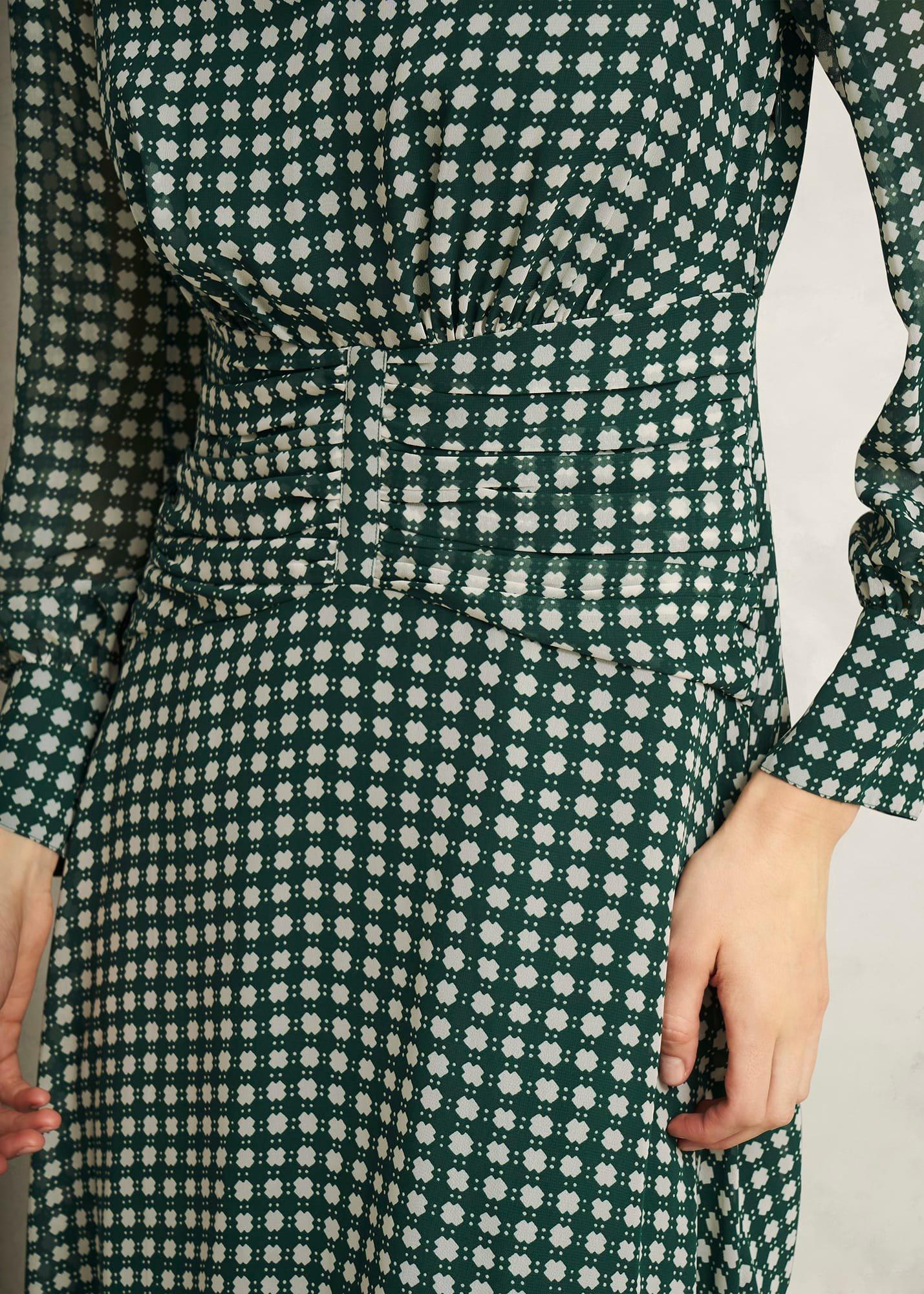 Longstock Geo Midi Dress, Green Cream, hi-res