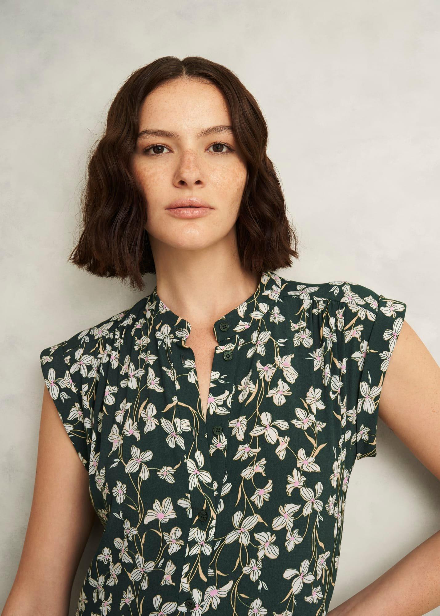 Green Floral Layla Mini Dress, Green Multi, hi-res