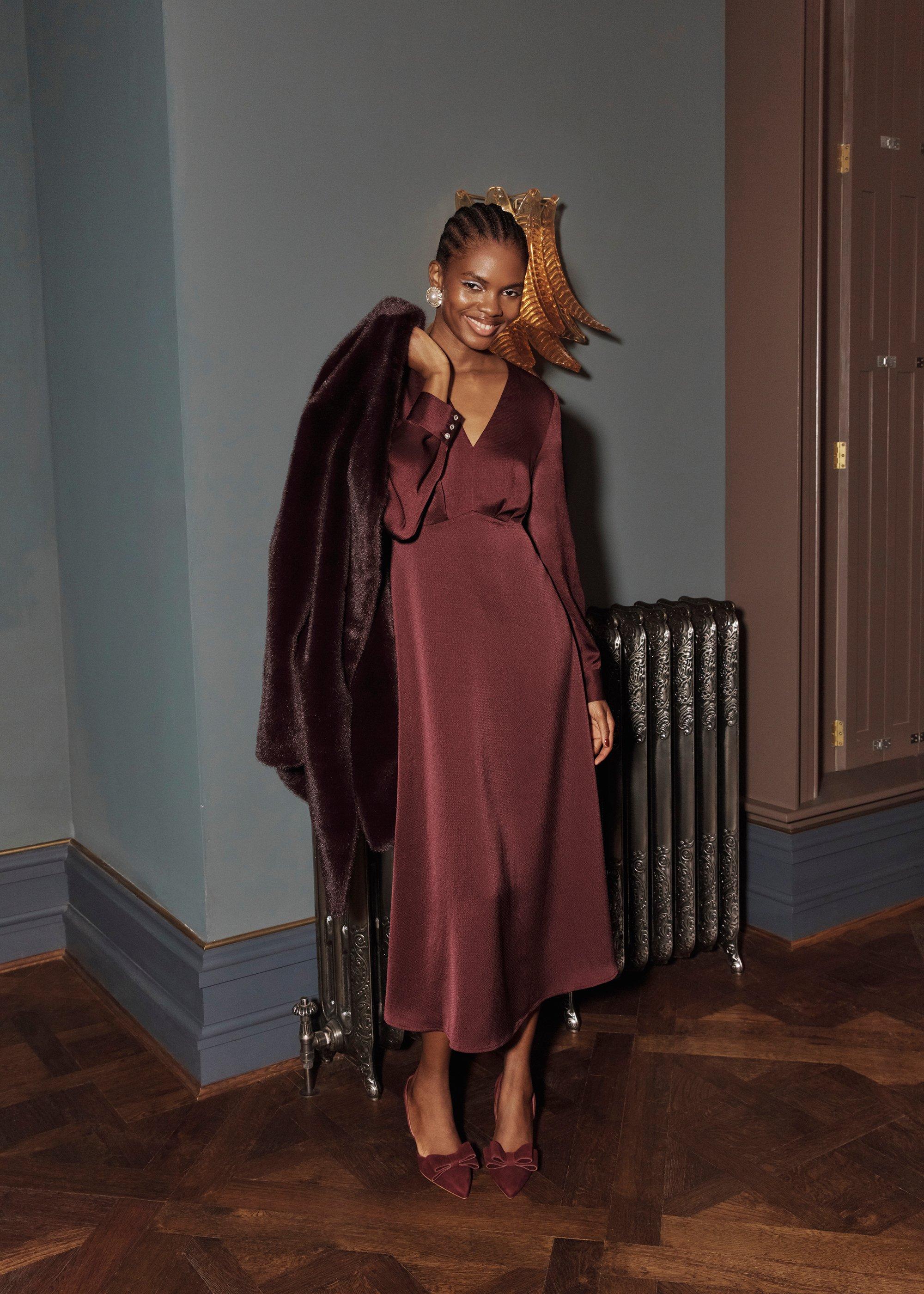 Anais Textured Satin Dress