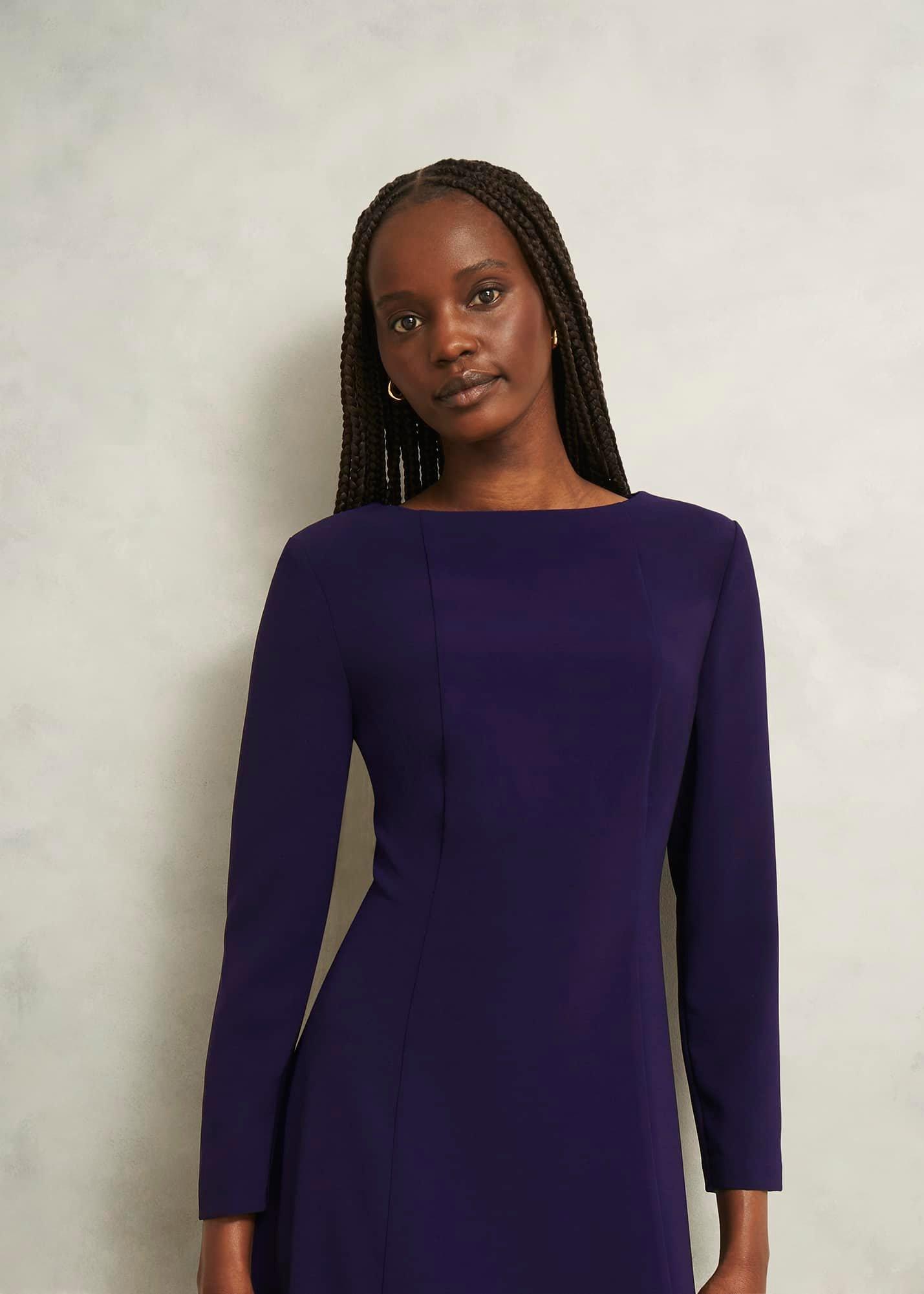 Petite Leonora Dress, Midnight Purple, hi-res