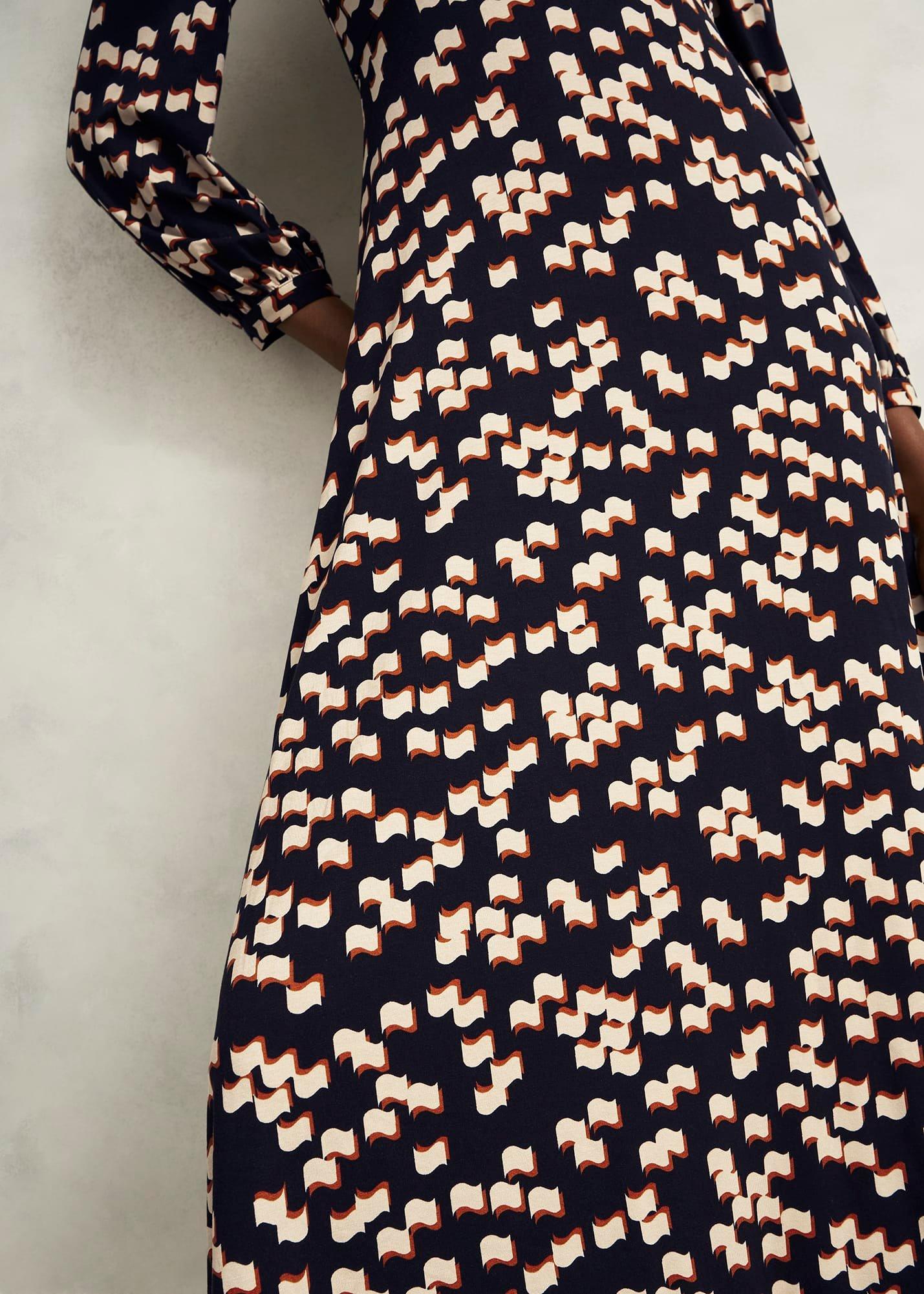 Harlie Jersey Dress, Navy Multi, hi-res