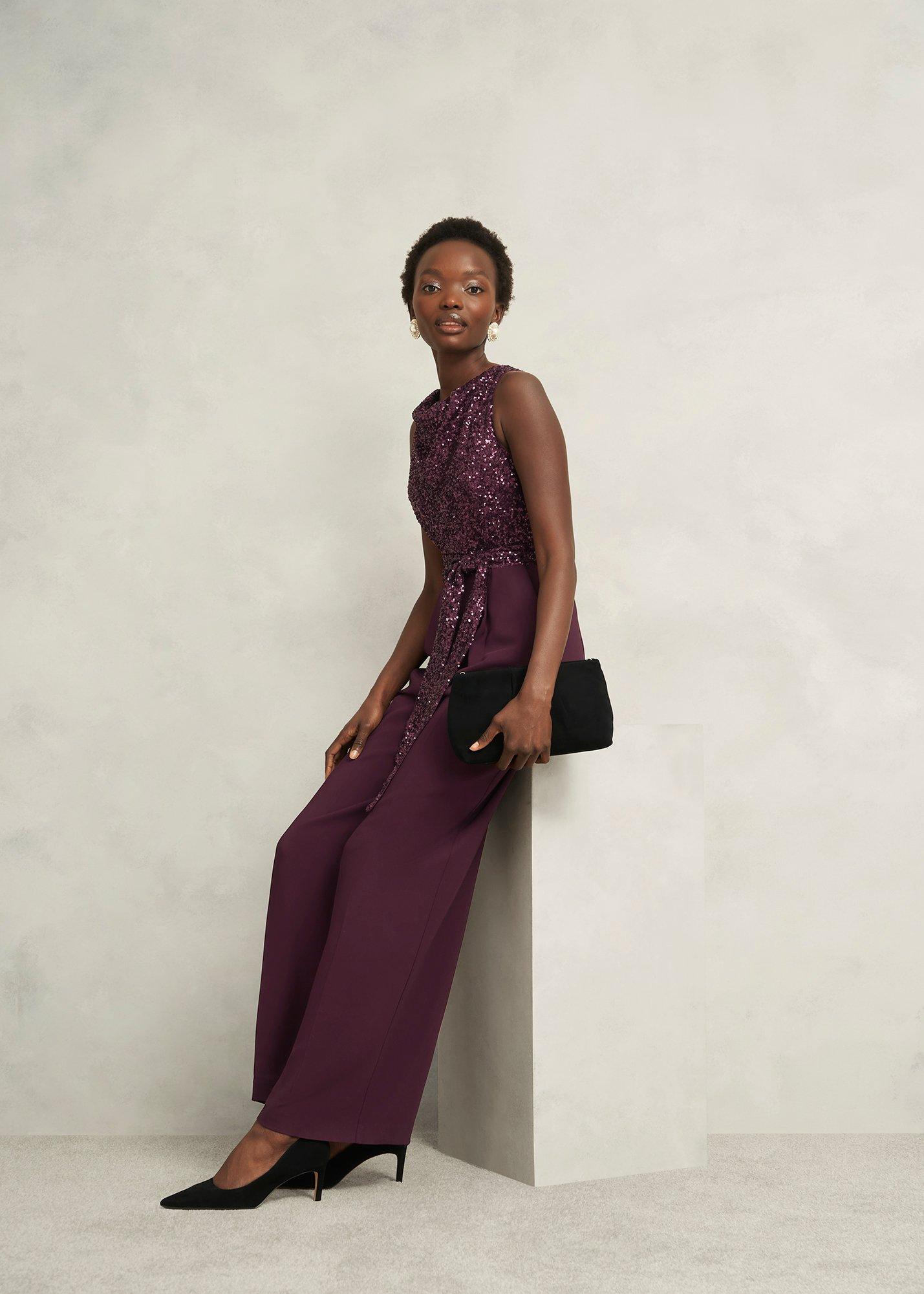 Petite Zuri Jumpsuit, Onyx Red, hi-res