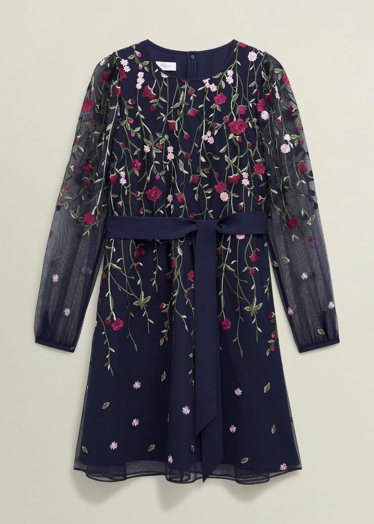 Emmy Embroidered Tie Mini Dress