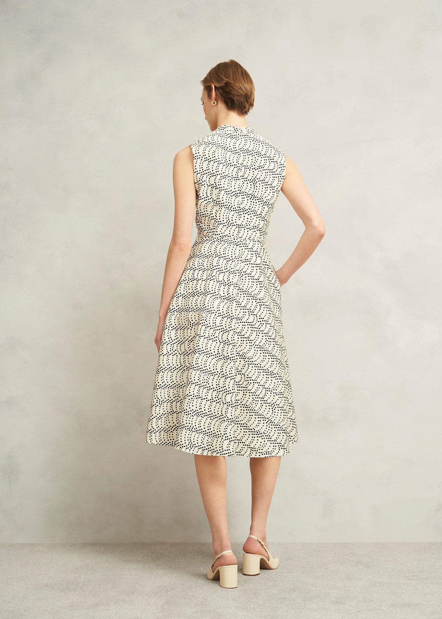 Ruthie Spot Dress, Cream Black, hi-res