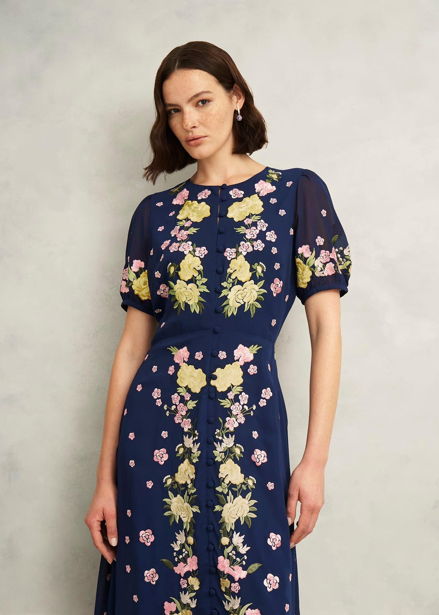 Elva Embroidered Dress, Midnight Multi, hi-res