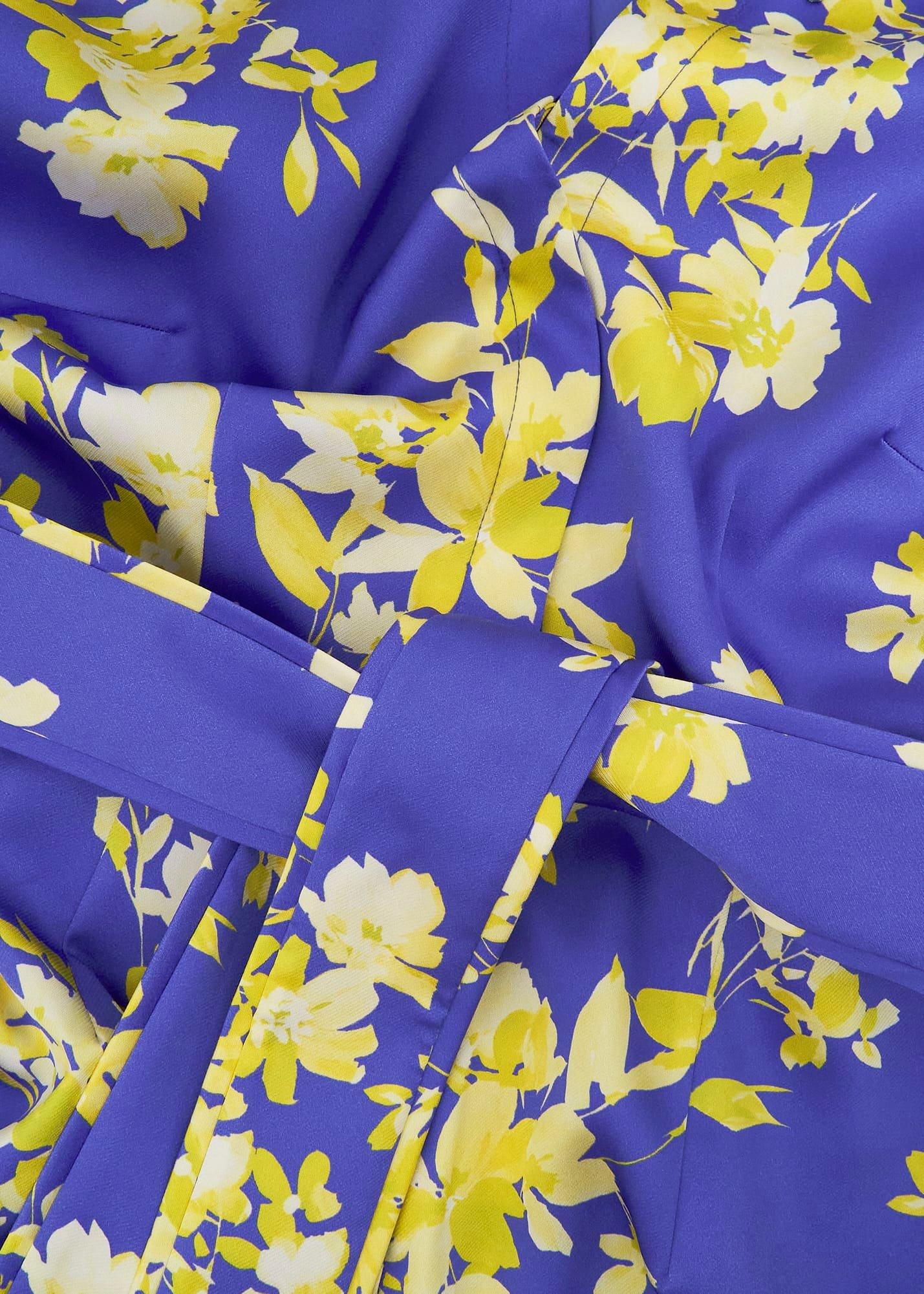 Macey Floral V Neck Jumpsuit, Blue Multi, hi-res