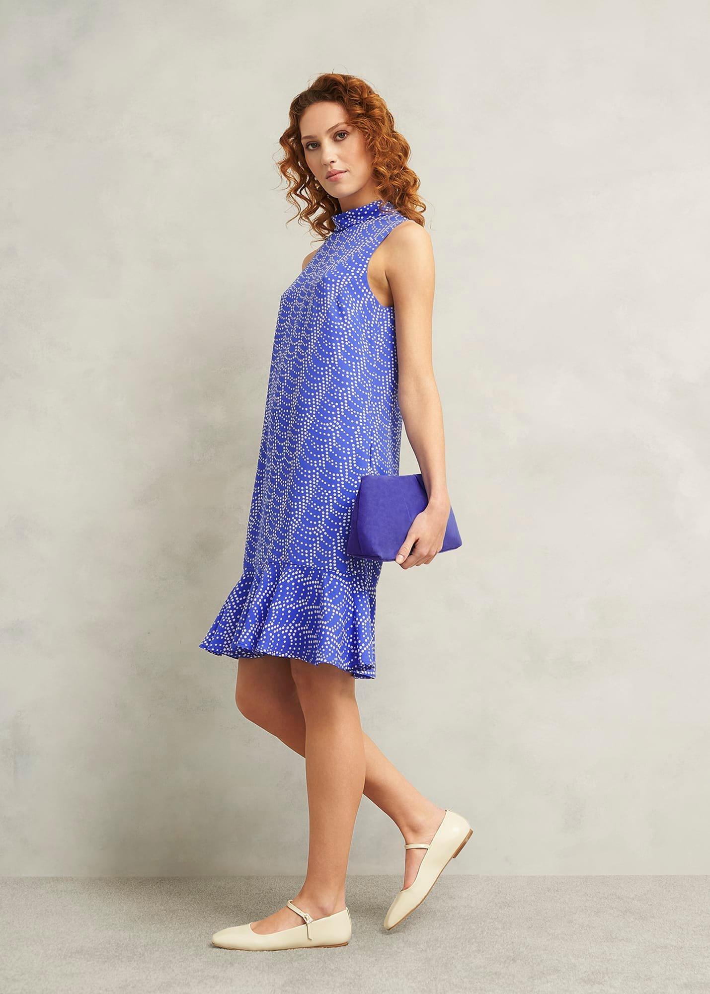 Ellis Spot Mini Dress, Blue Multi, hi-res