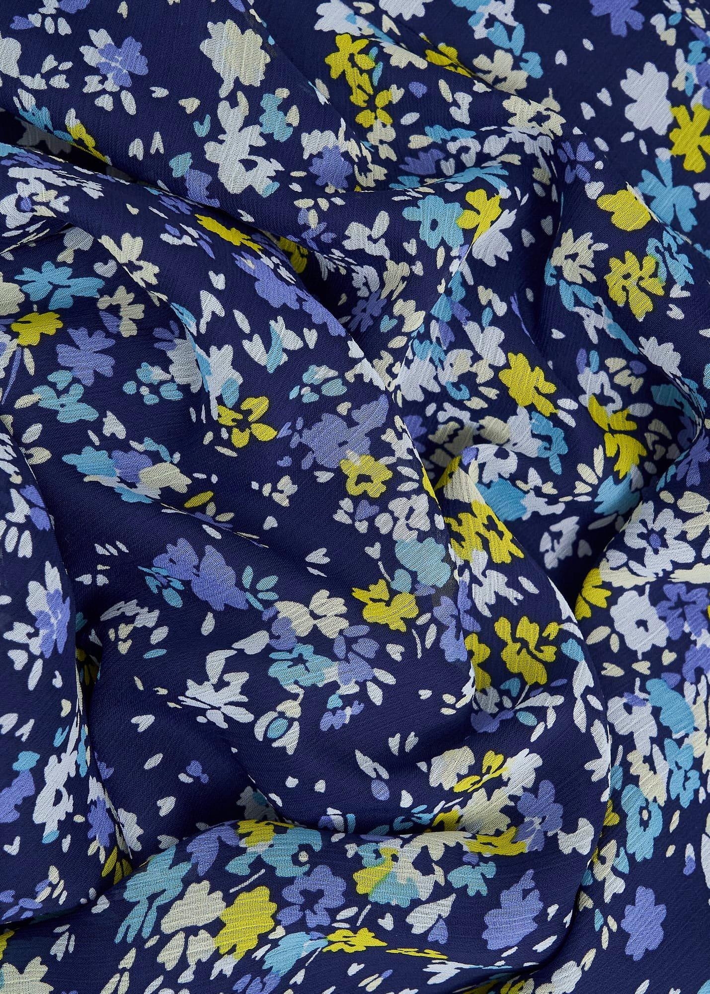 Dawn Frill Collar Dress, Blue Multi, hi-res