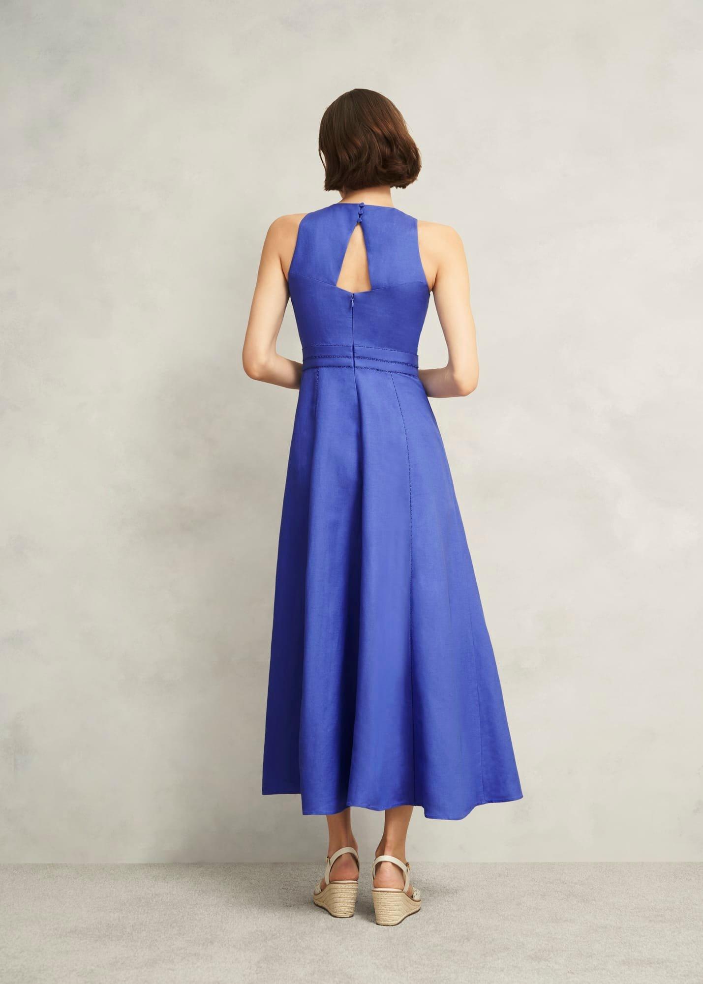 Harewood Linen Blend Maxi Dress, Quartz Blue, hi-res
