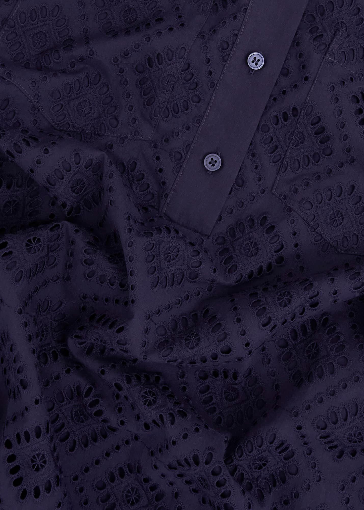 Petite Marcia Broderie Dress, True Navy, hi-res