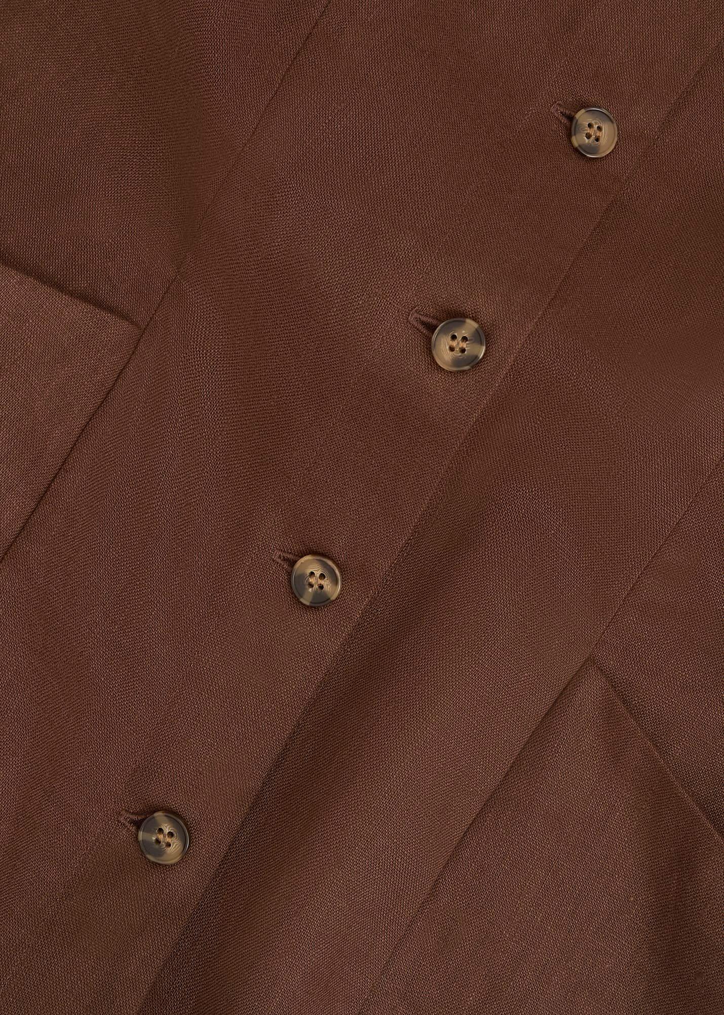 Carmen Linen Dress, Chestnut Brown, hi-res