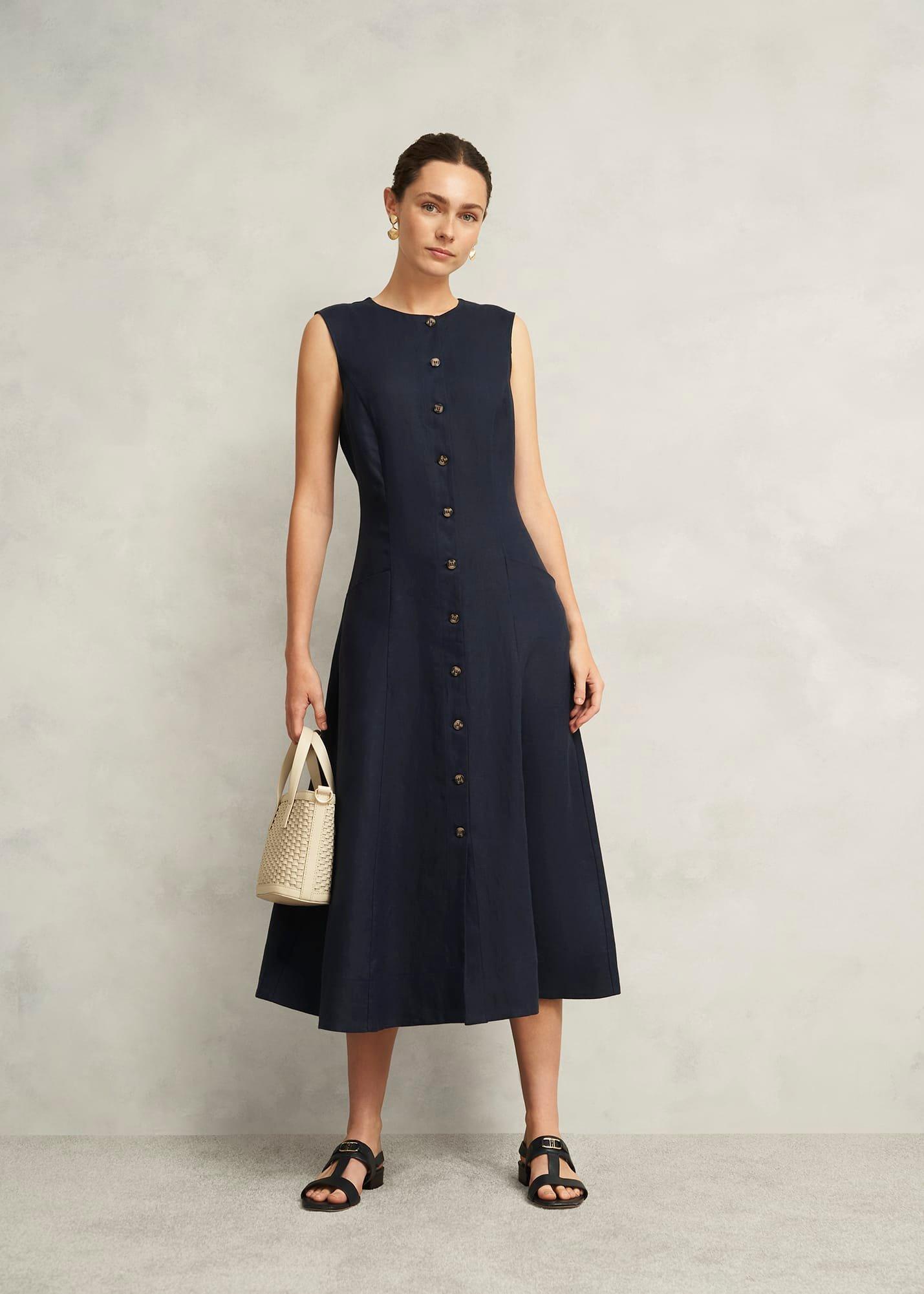 Carmen Dress, True Navy, hi-res